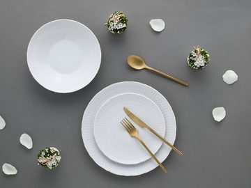 CreaTable Teller-Set Geschirr-Set Sofia (12-tlg), 4 Personen, Porzellan, Service, klassisch elegantes Relief, 12 Teile, für 4 Personen