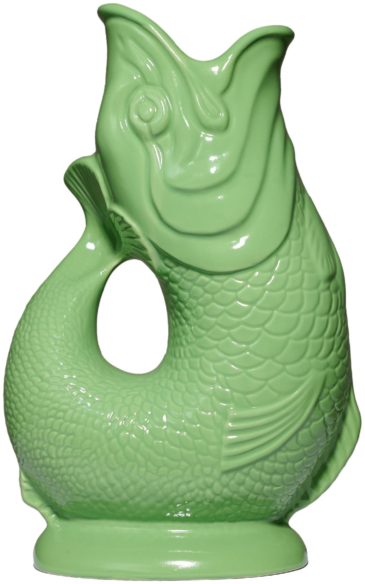 Gluckigluck Wasserkaraffe, (Original Gluggle Jug aus England), mit Gluckergeräusch, handgefertigt, ikonisches Fisch-Design, 1,2 L