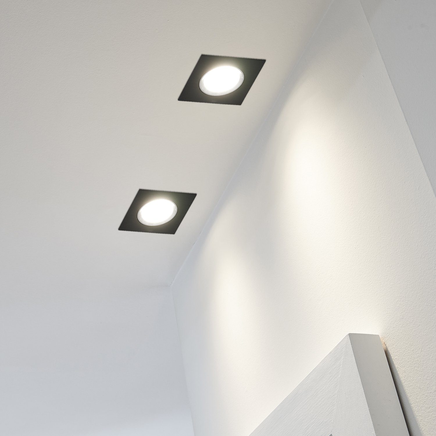 LEDANDO LED Einbaustrahler von flach extra in 5W Einbaustrahler Set schwarz LEDAN LED LED 3er mit