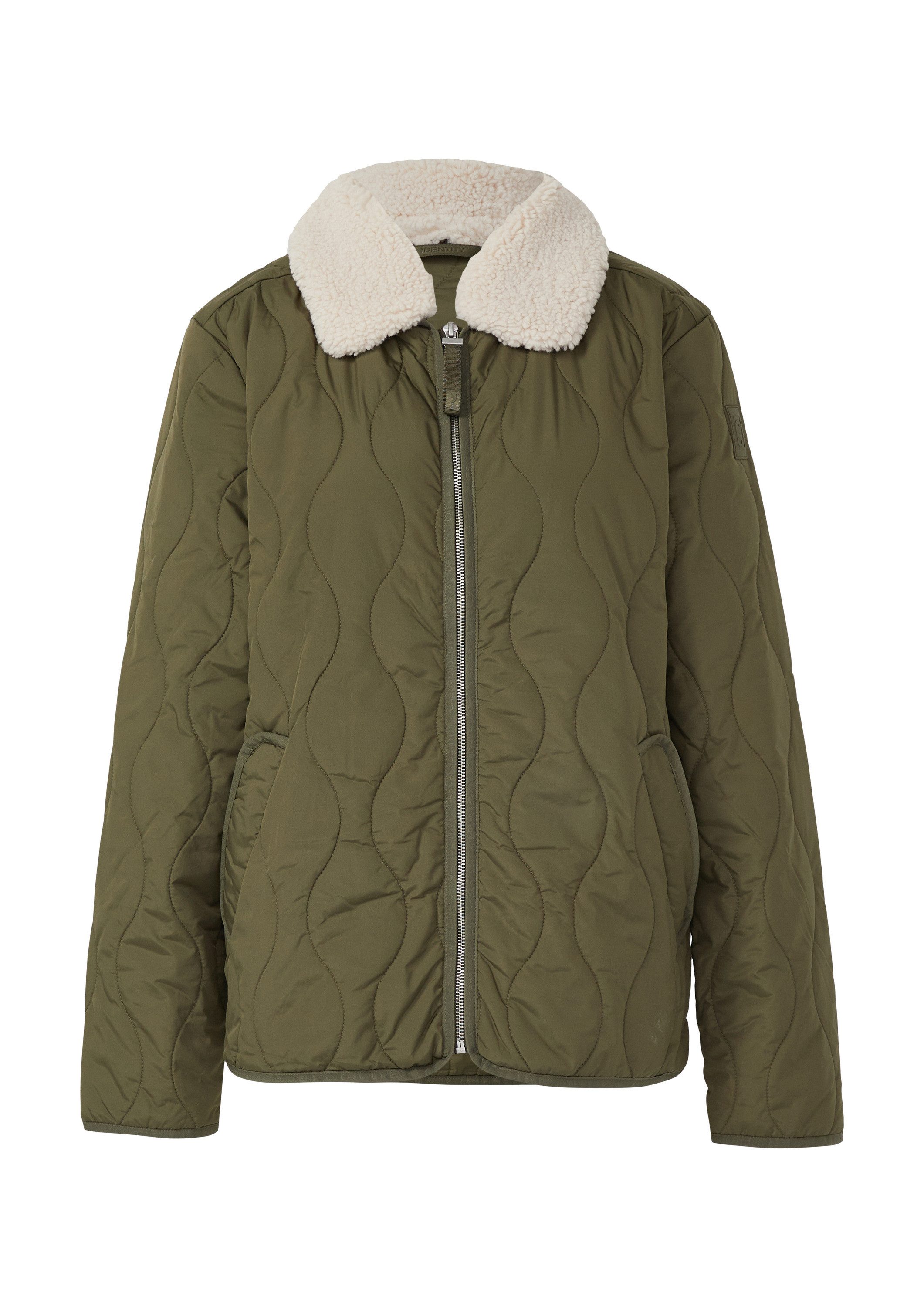 comma Funktionsjacke Outdoor-Jacke Oversized Steppjacke mit abnehmbarem Teddykragen