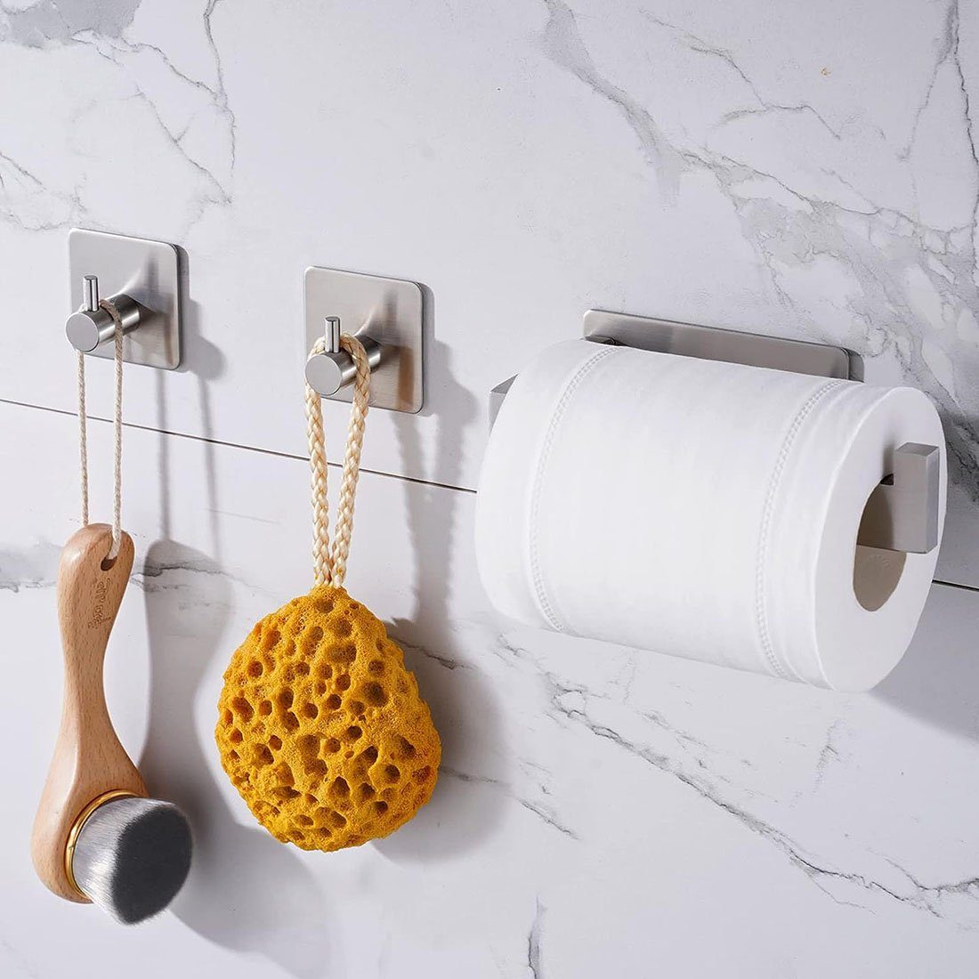 CTGtree Toilettenpapierhalter Toilettenpapierhalter ohne Bohren 2 Handtuchhalter (3-St) Stück und