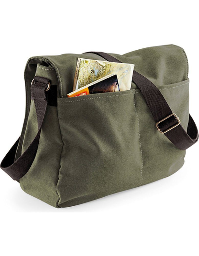 Quadra Messenger Bag Umhängetasche Schultertasche, Beschläge mit Antik-Messingeffekt