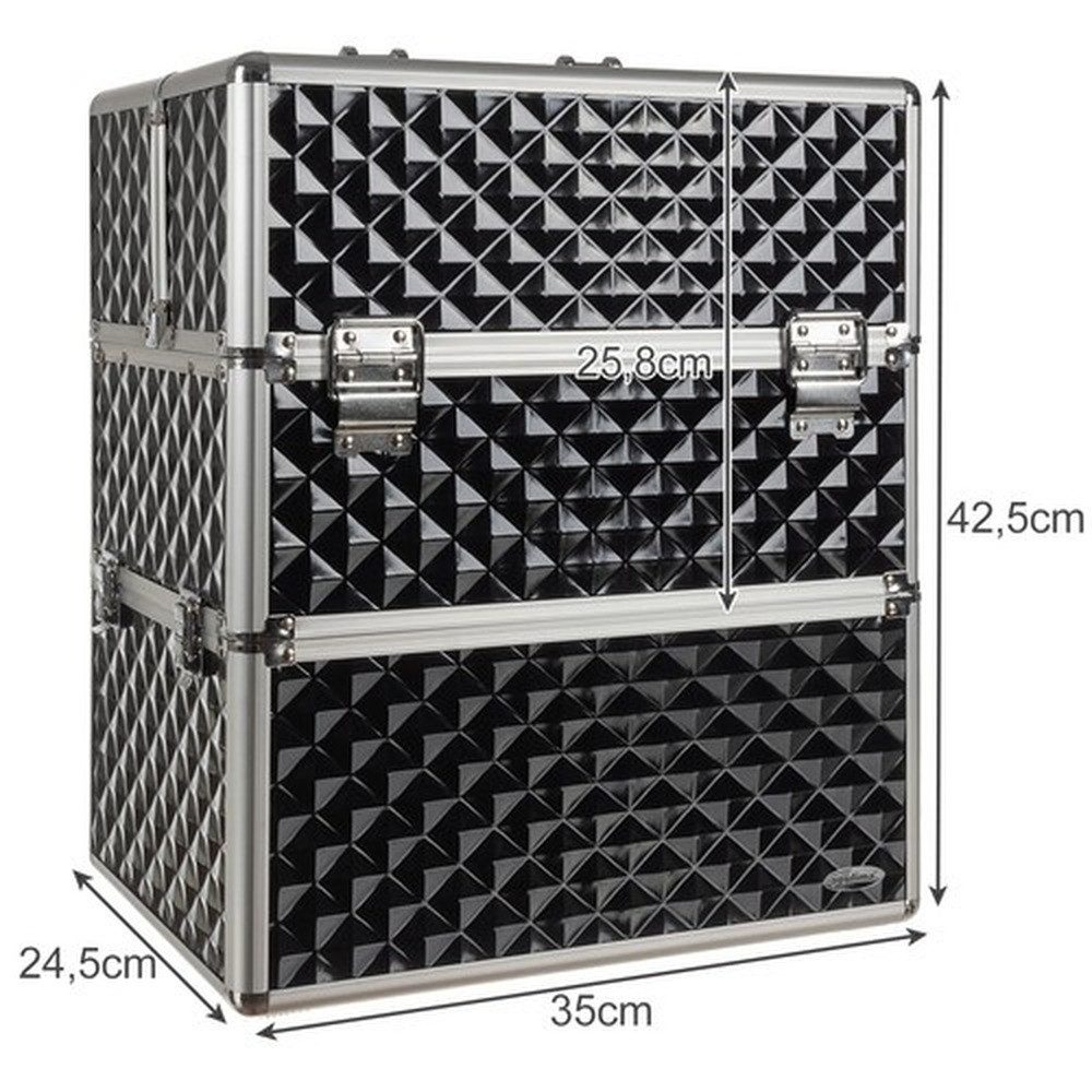 soulima Kosmetikkoffer XL-Kosmetikkoffer Organizer Kosmetik (Spar-Set, 1-tlg., aufbewahren), Beidseitig abschließbar mit Schlüssel, abnehmbarer Boden
