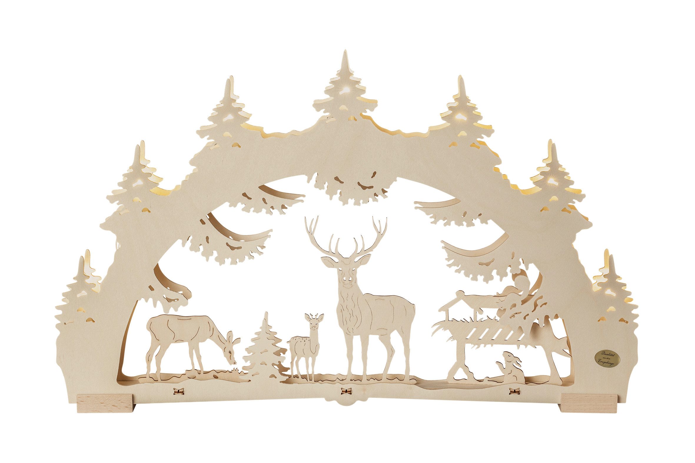 SAICO Original LED Schwibbogen 3D-Lichterbogen, Waldlichtung, LED-Beleuchtung, warmweiß, Timerfunktion am Trafo, BxHxT: 52x32x4,5 cm