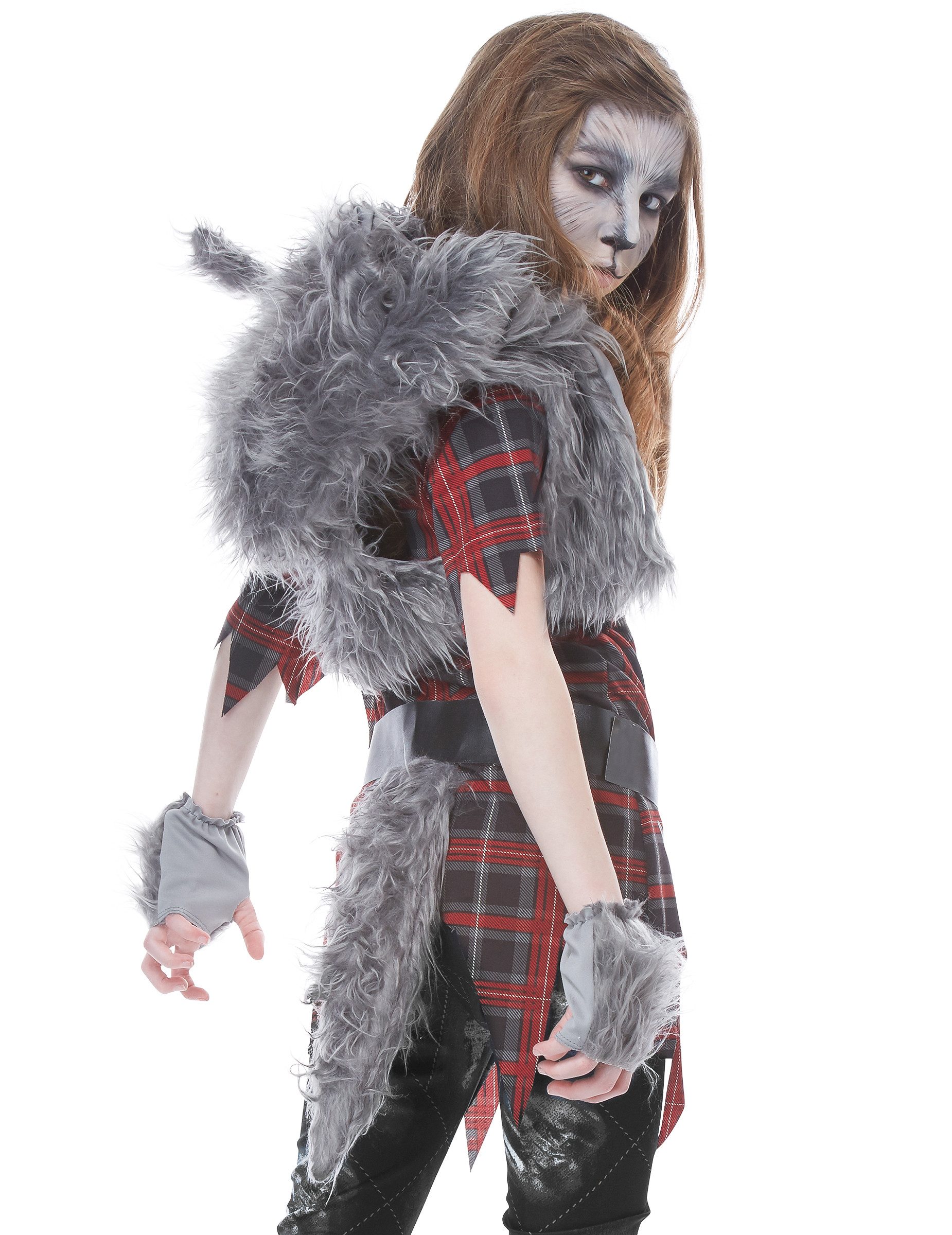 California Costumes Kostüm Werwolf-Kostüm für Mädchen Halloween-Kostüm grau-rot