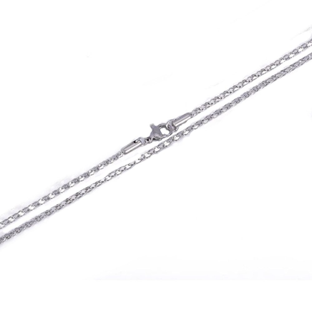 BUNGSA Choker Kordelkette 2mm aus Edelstahl Damen (1-tlg), Halskette Necklace