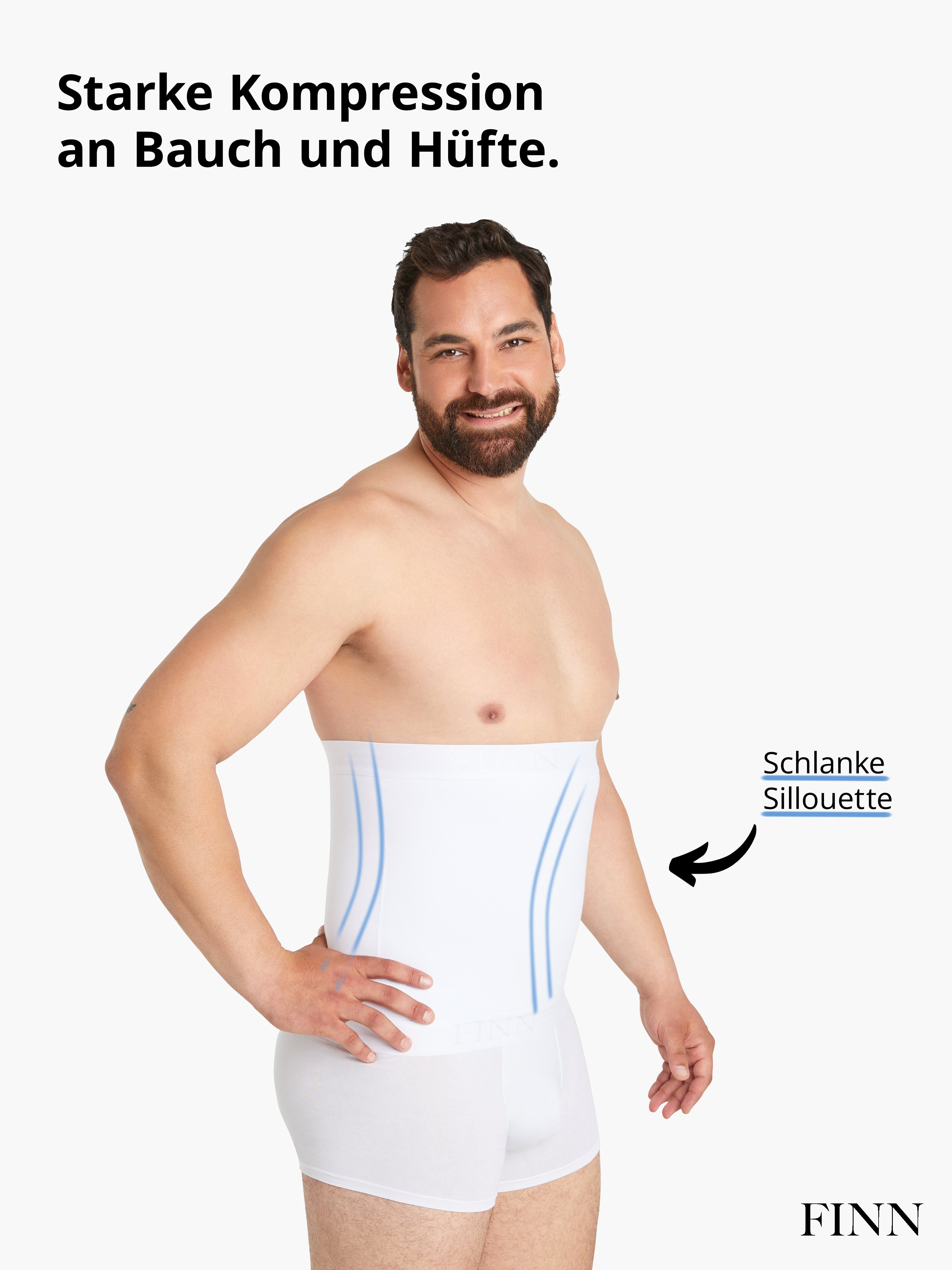 FINN Design Kompressions-Gürtel Herren Männer Weiß Starker für Body-Shaper Shapinghose