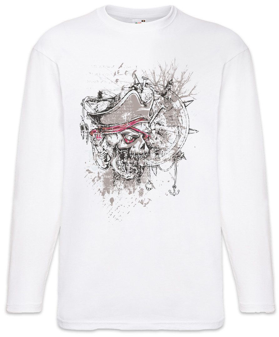 Langarmshirt Pirate Captain Langarm T-Shirt Nautical Tatttoo Star Pirat Sailor Art