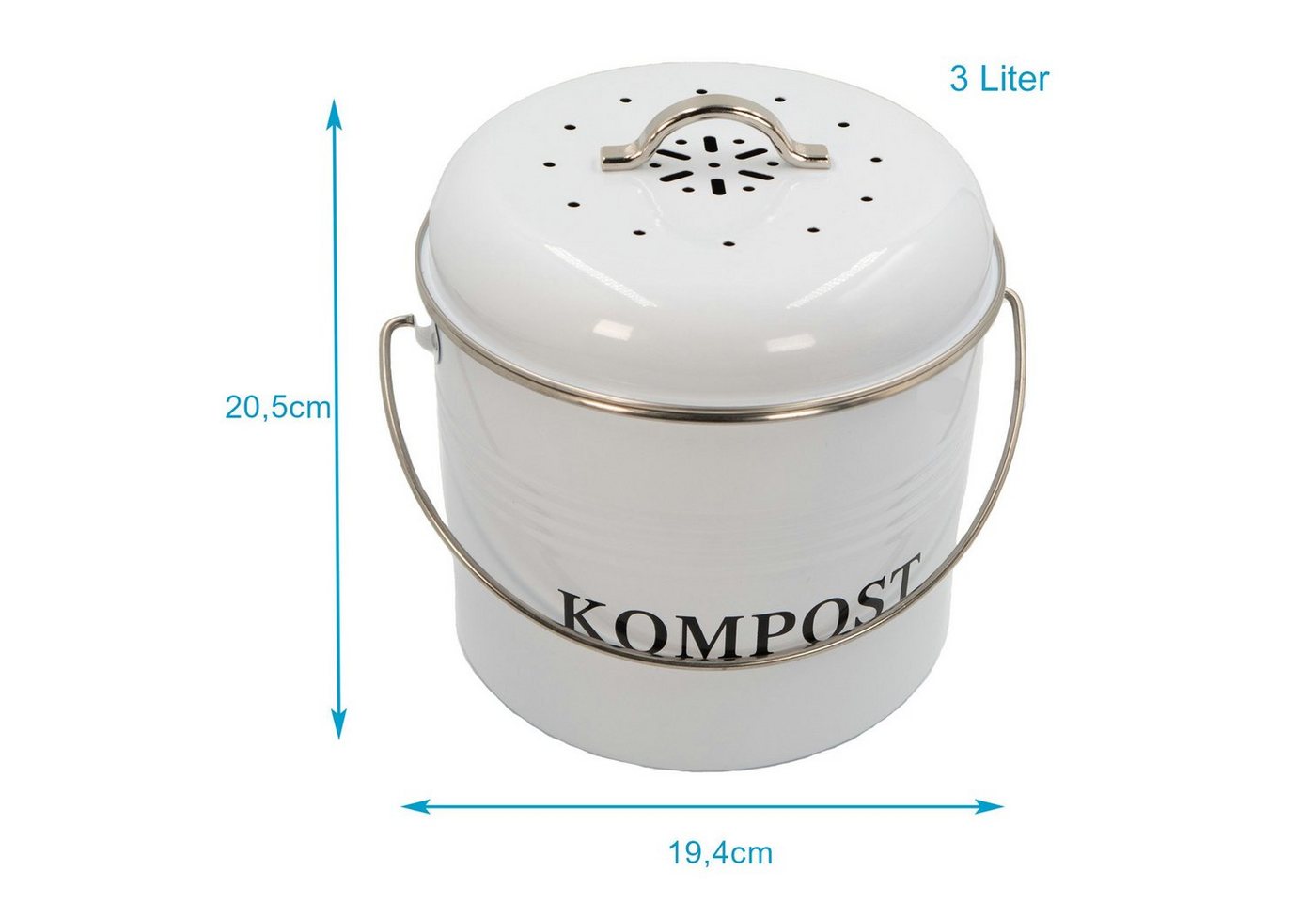 Thumbnail - Intirilife Komposter, BxTxH: 21.5x19x20.5 cm, 3 l, (1 St), 3 Liter Füllmenge - Behälter für Müll Bioabfall Kompost