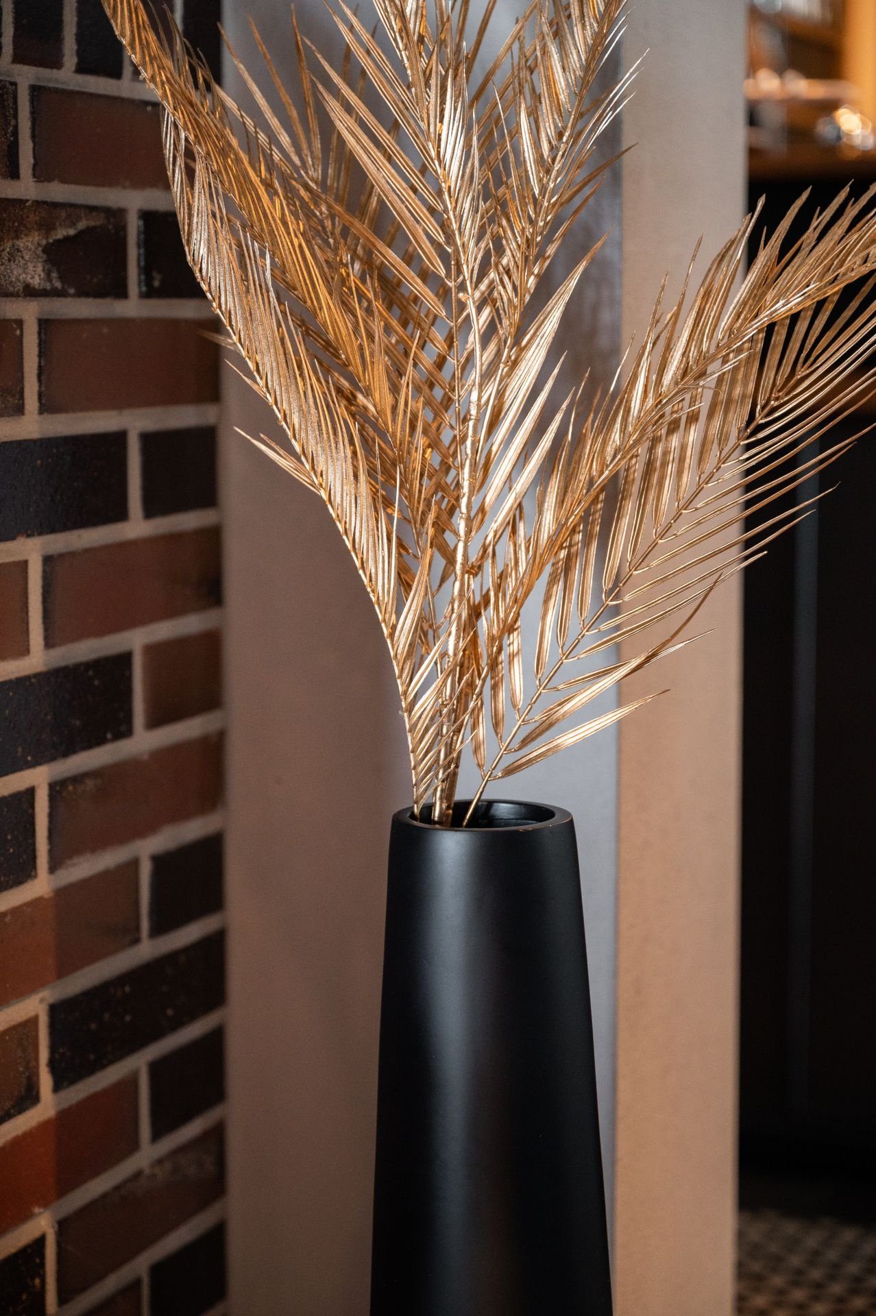 VIVANNO Bodenvase Fiberglas ISONDRA Säule - Schwarz Matt (1 St), 13x80 cm