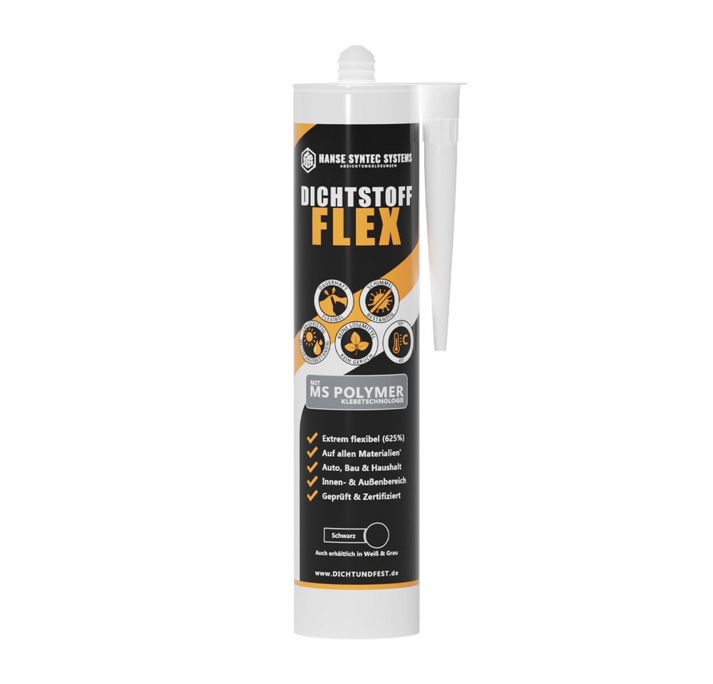 Hanse Syntec Systems Dichtstoff FLEX, MS Polymer, flexibler Fugendichtstoff, Innen & Außen, Langlebig, Einfache verarbeitung, überstreichbar