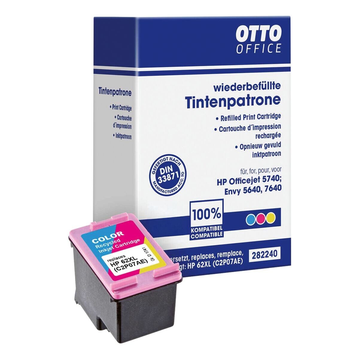 Otto Office C2P07A Tintenpatrone (ersetzt HP »C2P07A« Nr. 62 XL, cyan / magenta / gelb)
