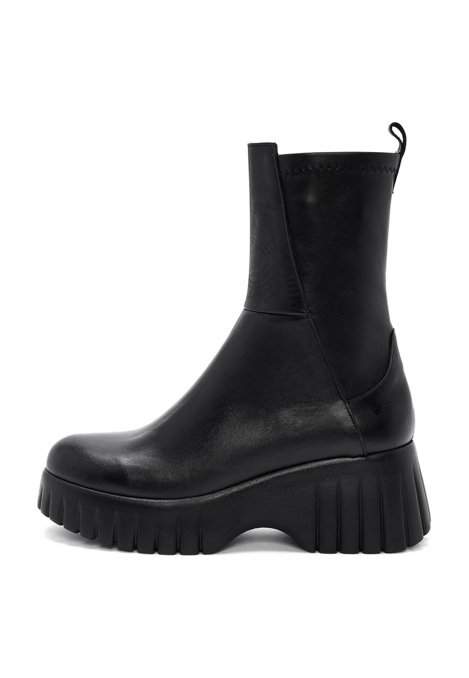 Derimod Leder Chunky Plateau-Stiefeletten Keilstiefelette