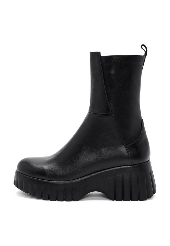 Derimod Leder Chunky Plateau-Stiefeletten Keilstiefelette