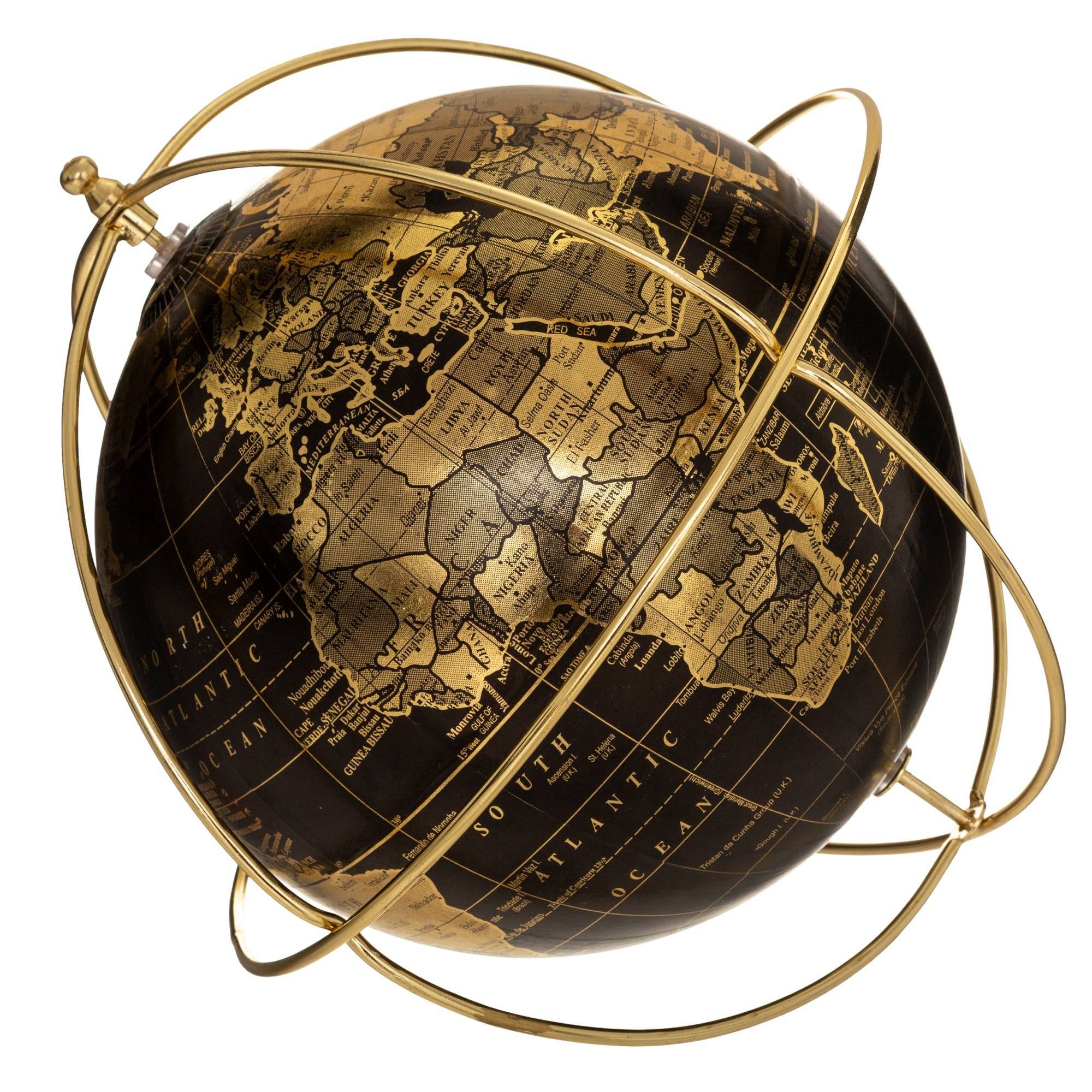 Atmosphera Créateur d'intérieur Dekoobjekt Deko-Globus mit goldenem Gestell, Ø 21 cm (Deko-Objekt, Deko-Objekt)