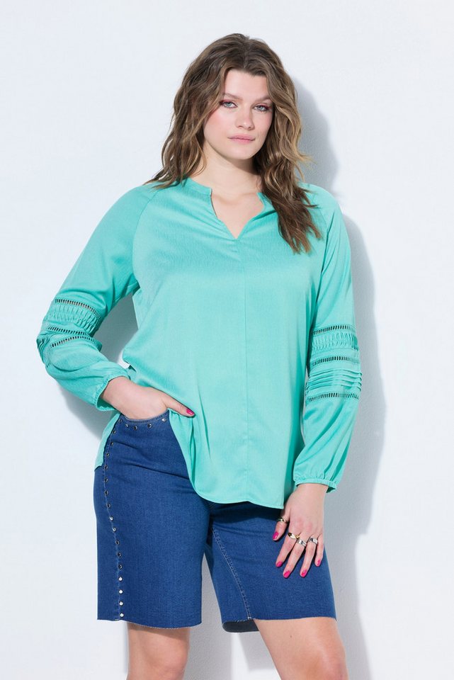 Studio Untold Tunika Tunika A-Shape Langarm mit Spitze