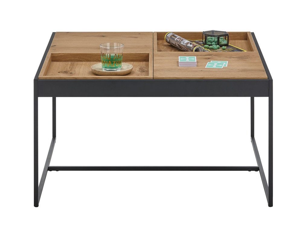 MCA furniture Couchtisch Couchtisch Larkana, 83x45, Eiche / schwarz (no-Set), Breite 83 cm, Tischplatte aus Holz