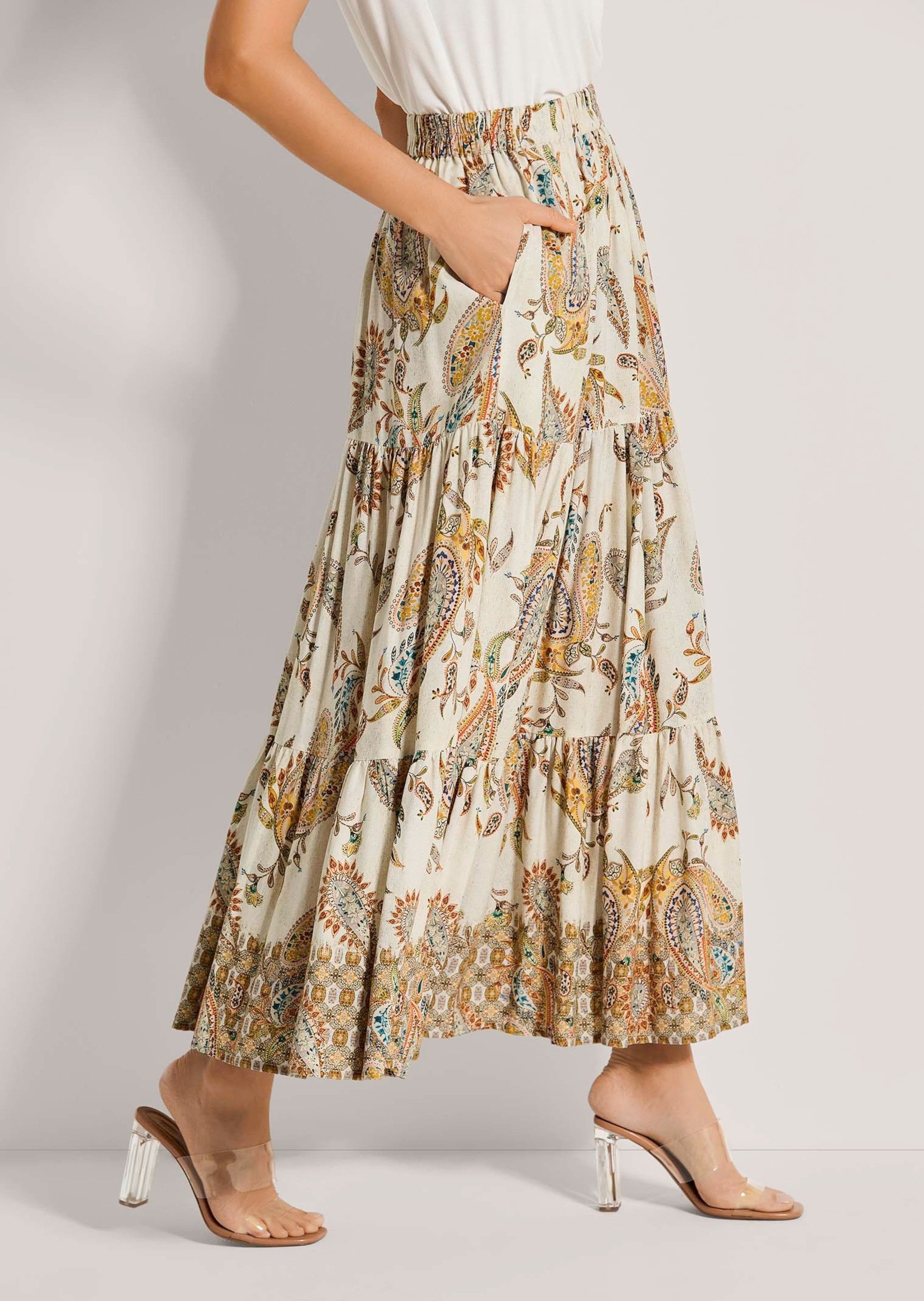 MADELEINE Maxirock Bedruckter Rock zum Schlüpfen