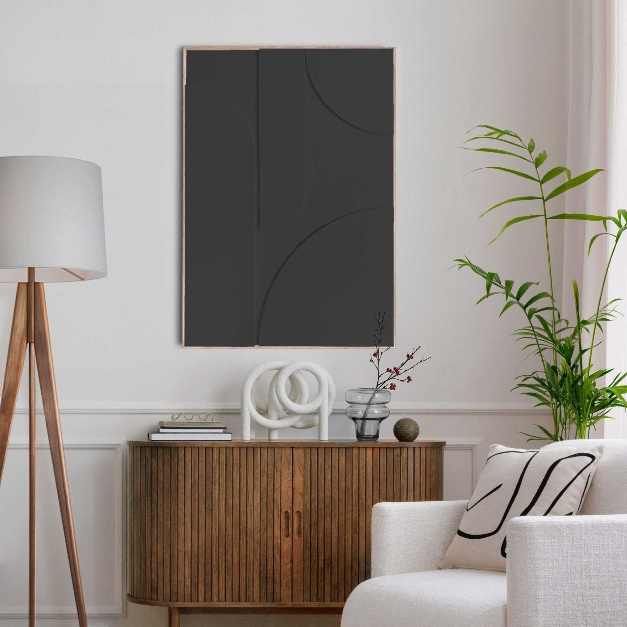 Wandbild Saturn - charcoal