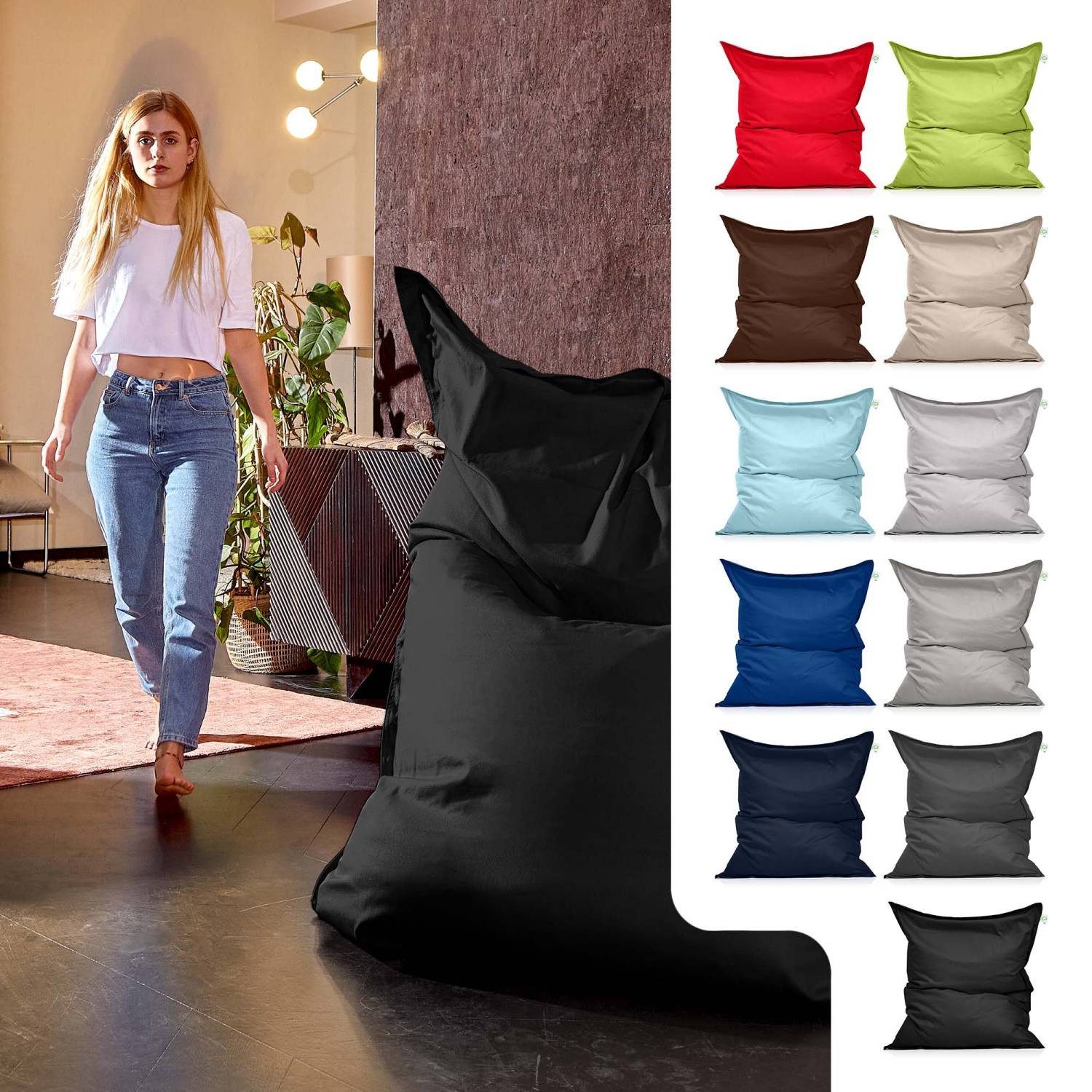 Green Bean Sitzsack XXL Riesen-Sitzsack Square - Baumwolle (Indoor Bean Bag günstig online kaufen