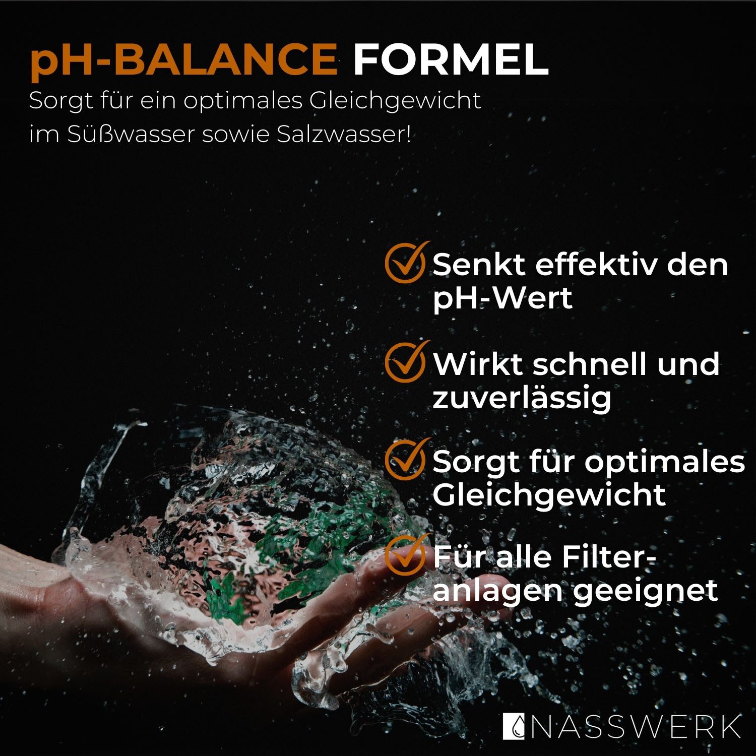 Thumbnail - Nasswerk® Poolpflege NASSWERK pH Regulierung Granulat – pH Plus & pH Minus, 15 kg pH-Minus Granulat für präzise Dosierun...