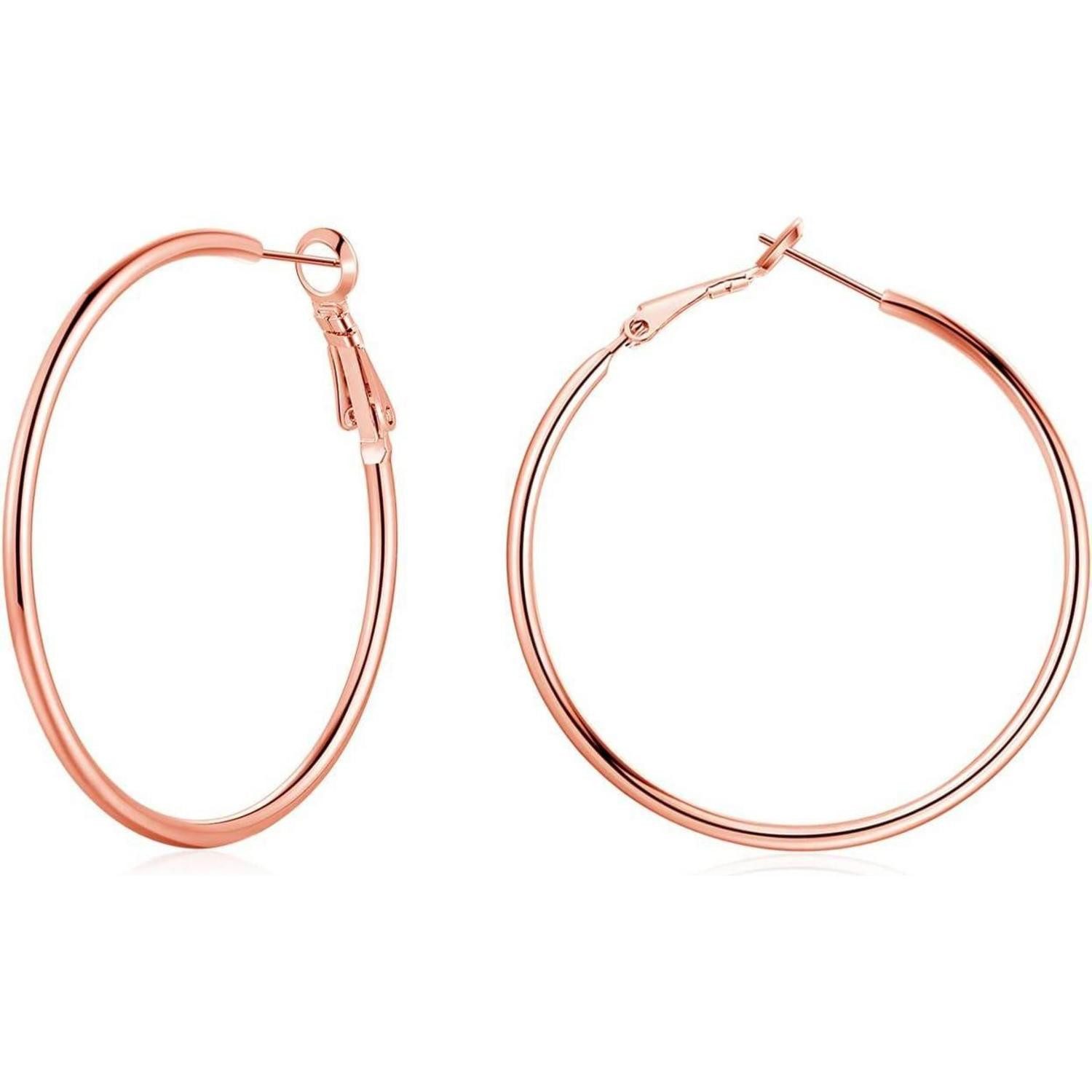LuxusKollektion Klappcreolen Creolen Silber 925 Ohrringe 40mm 60mm Damen Klapp Rose Gold 50mm