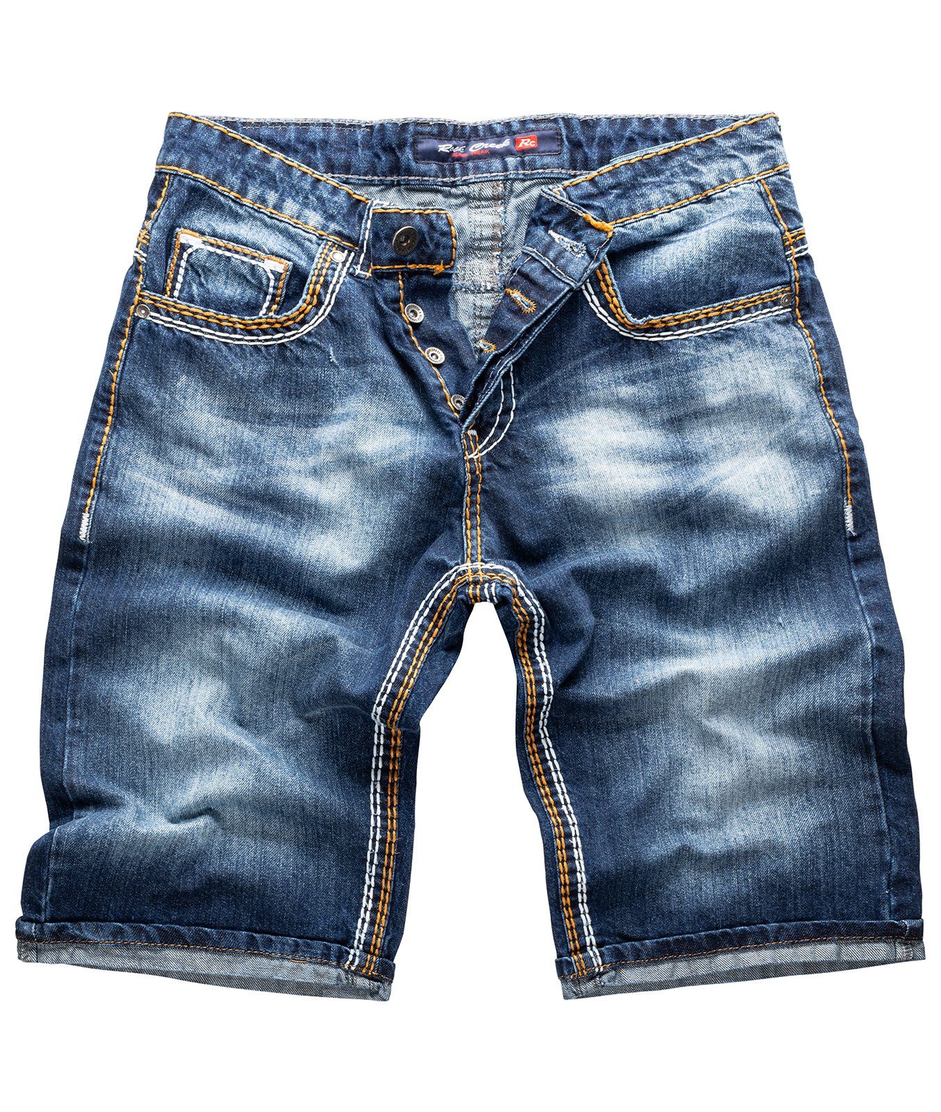 Rock Creek Jeansshorts Herren Shorts Denim Blau dicke Naht RC-2077