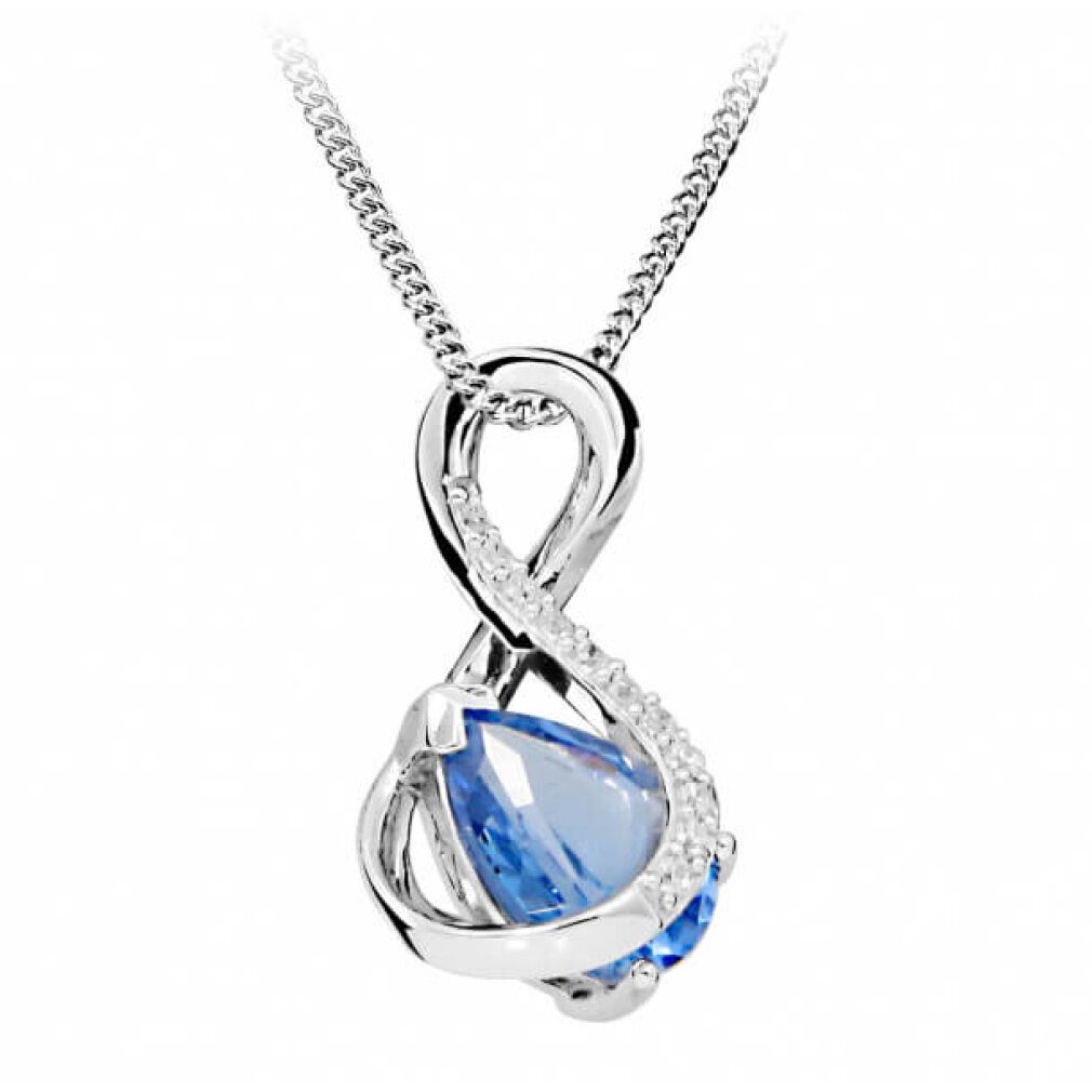 Kette mit Einhänger Fashion necklace with blue spinel and zircons SC411