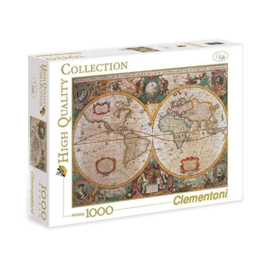 Puzzle, 1000 1000 Teile Puzzleteile Map, Clementoni® - Clementoni Old Puzzle
