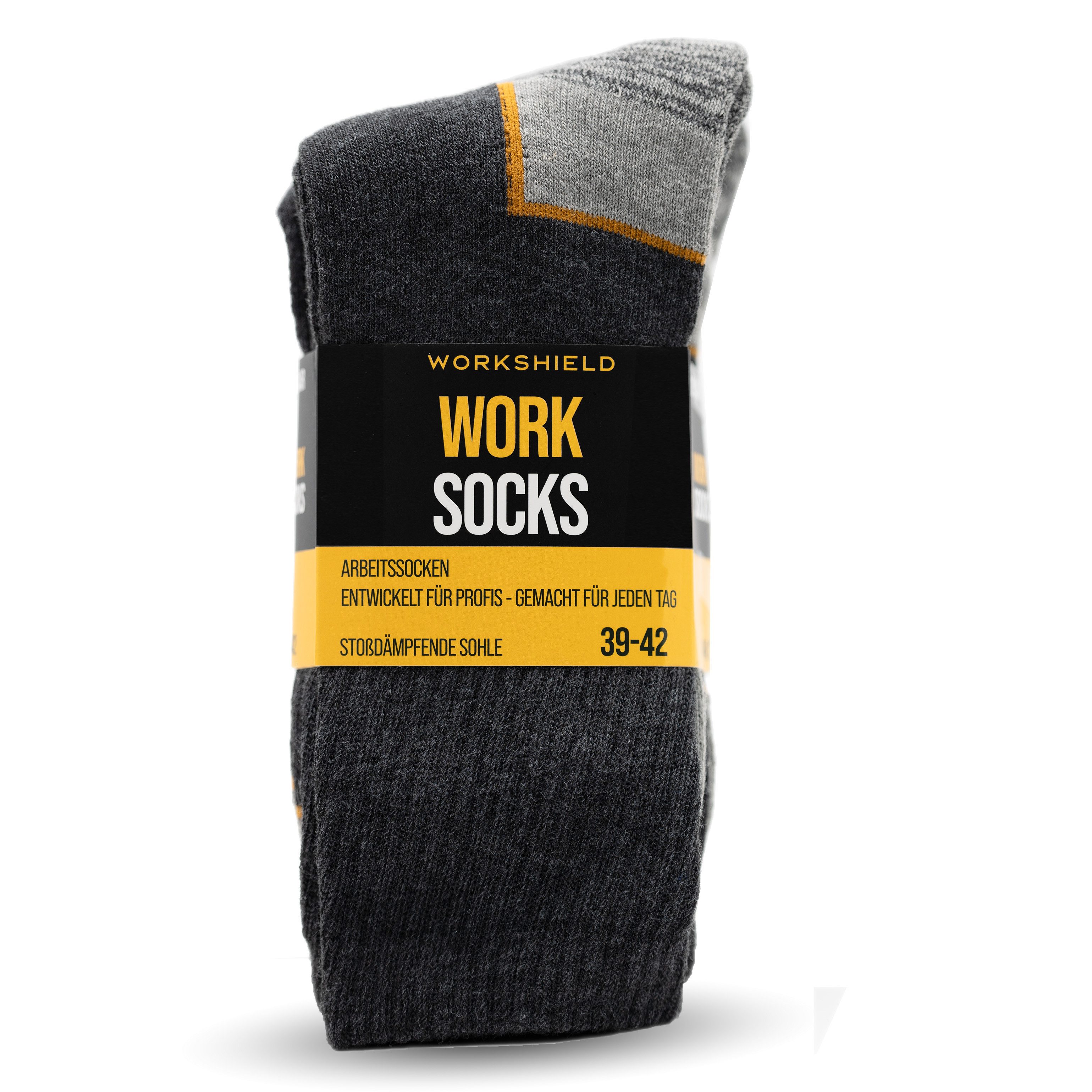 WORKSHIELD Arbeitssocken Herren – Robuste & gepolsterte Socken, atmungsaktiv, (10-Paar) verstärkte Ferse & Spitze, perfekter Sitz, für Arbeit & Alltag