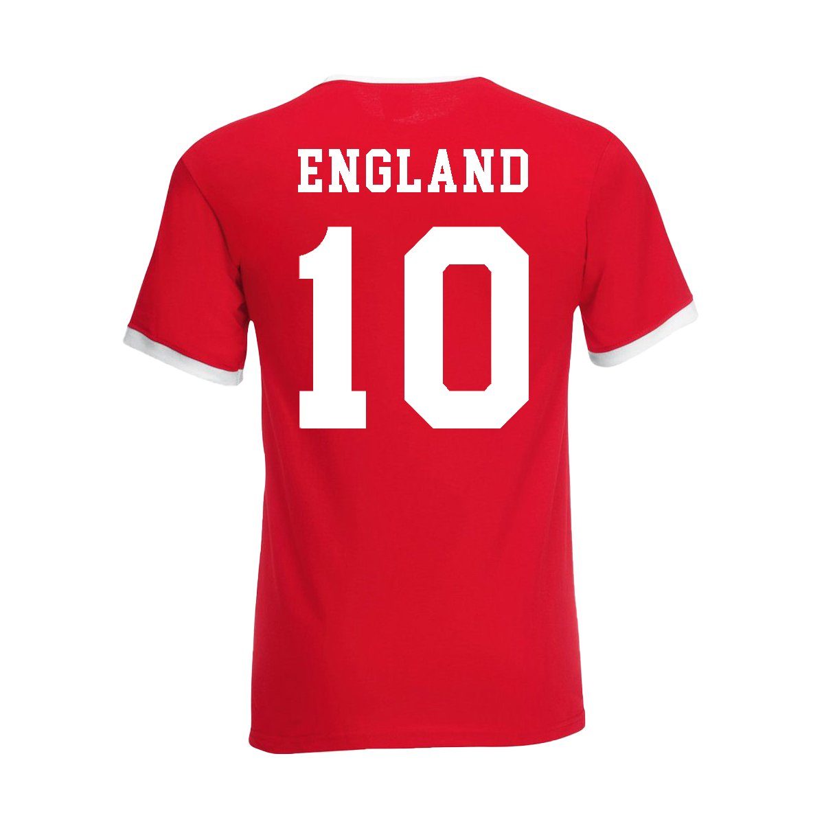 Youth Motiv Look Designz T-Shirt mit Trikot T-Shirt im trendigem Herren Fußball Weiß-Rot England