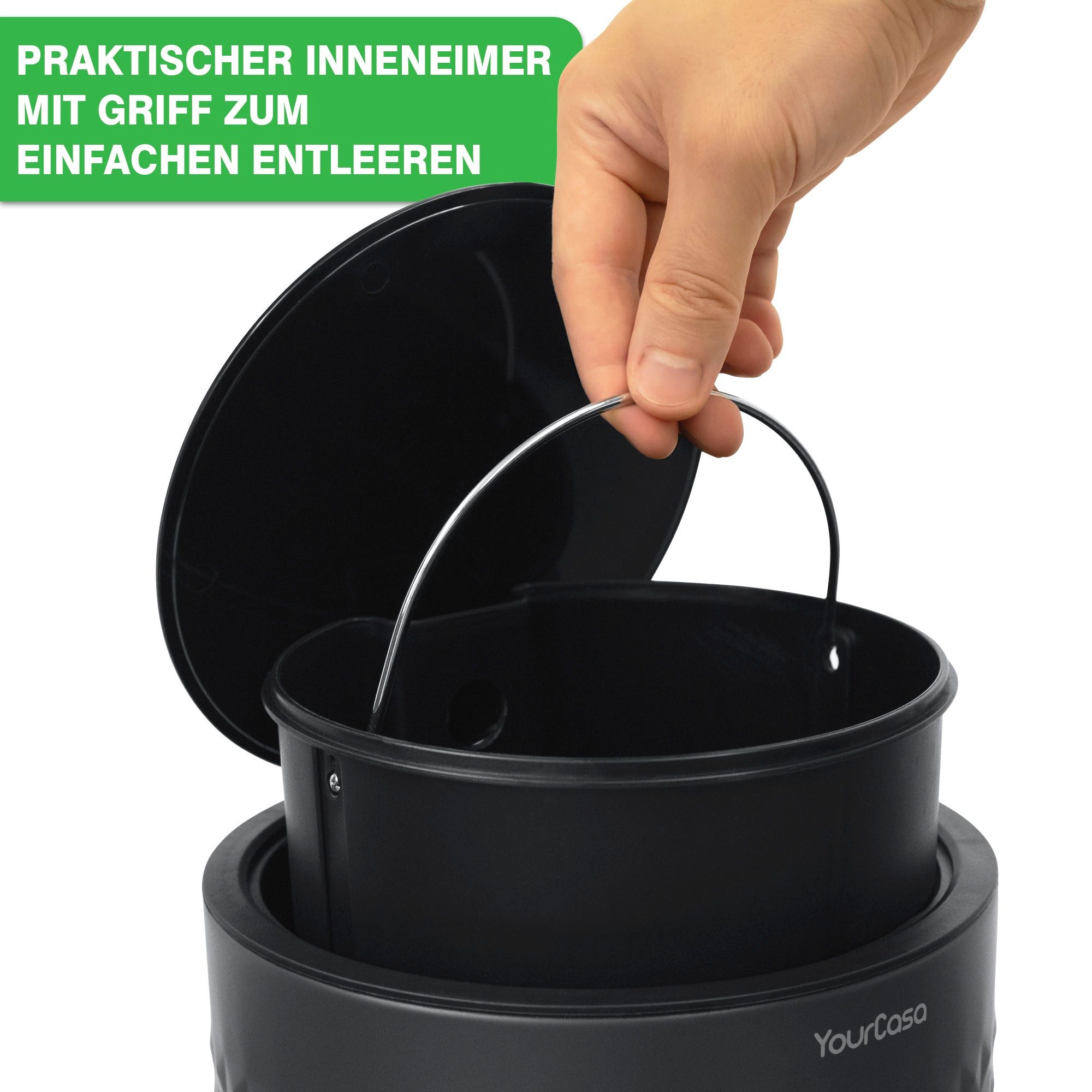 YourCasa Mülleimer YourCasa® Edelstahl Mülleimer Bad 5L - Badezimmer Mülleimer, Fassunsgvermögen 5L