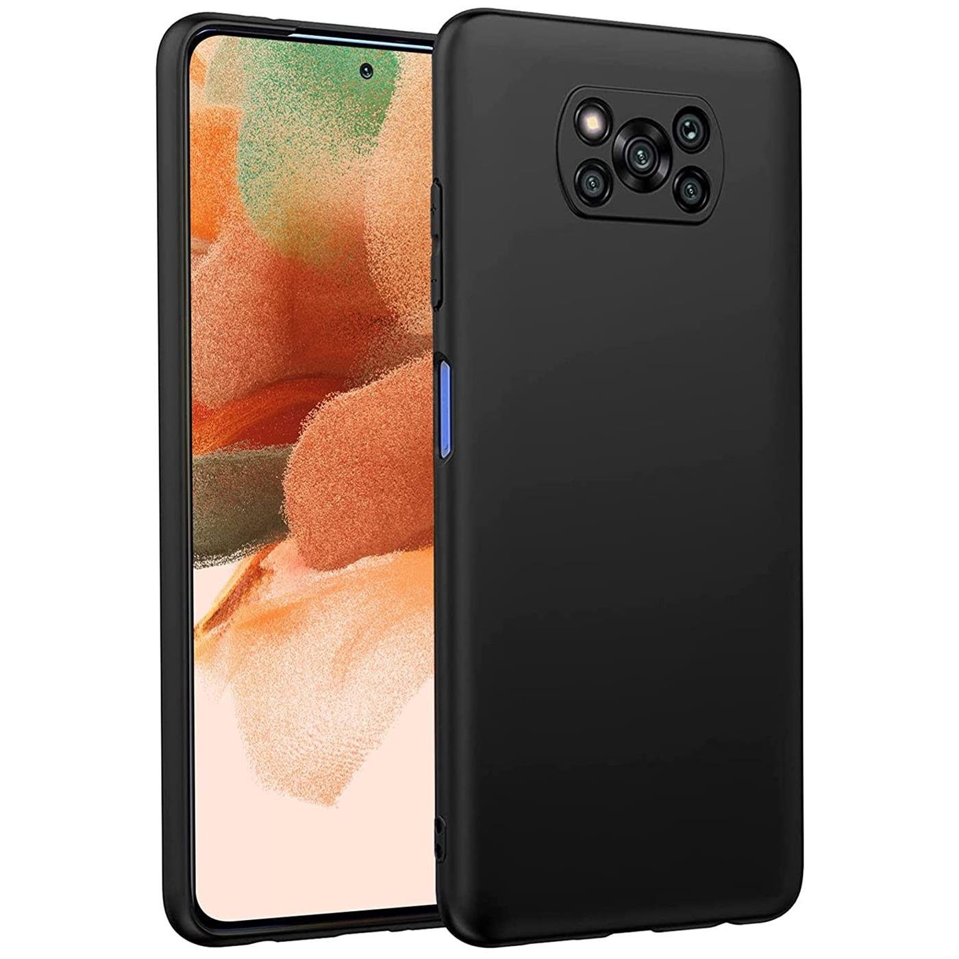 CoolGadget Handyhülle Black Series Handy Hülle für Xiaomi Poco X3, Poco X3 Pro 6,67 Zoll, Edle Silikon Schlicht Schutzhülle für Xiaomi Poco X3 / X3 Pro Hülle