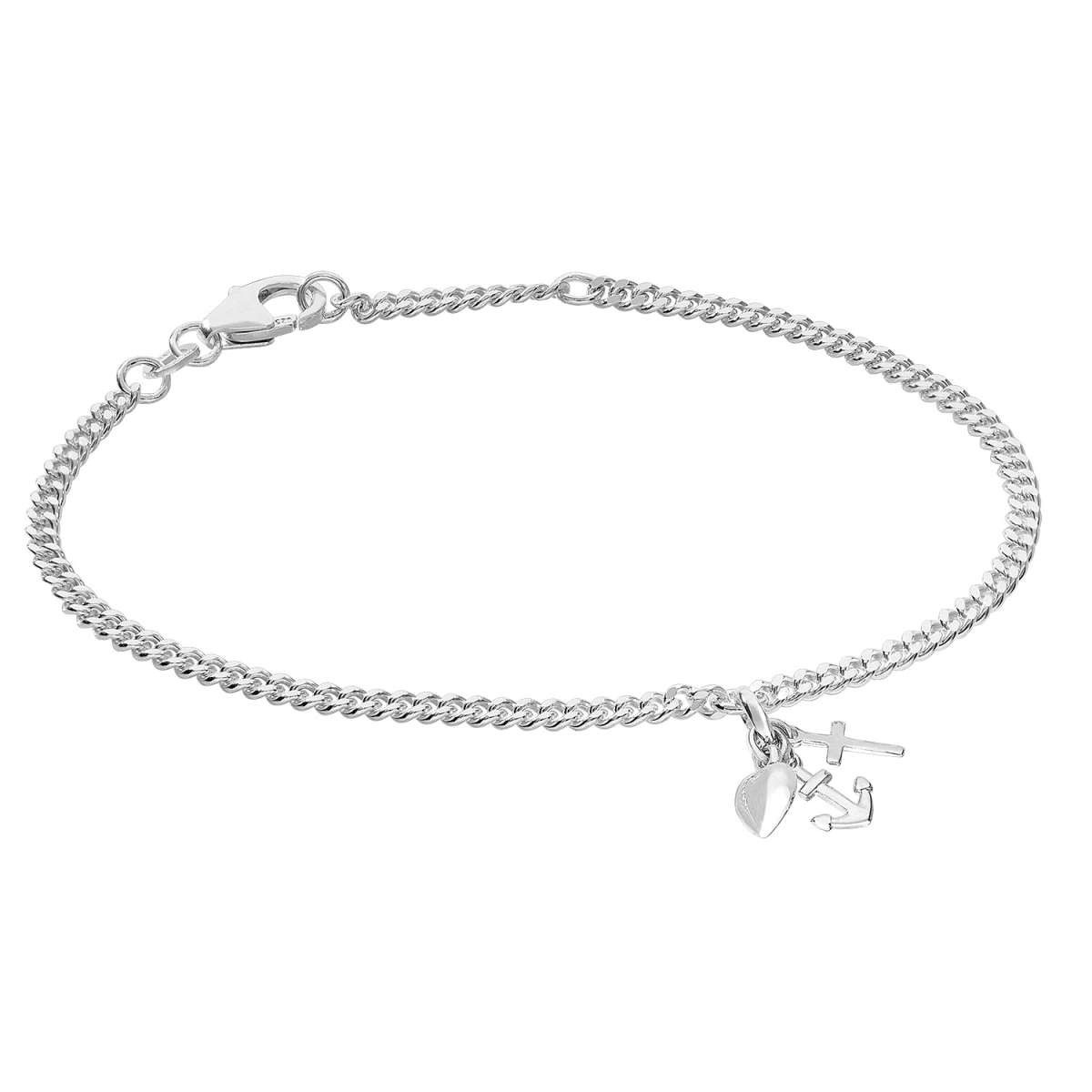 trendor Silberarmband 21582, Mädchen Glaube, Liebe, Hoffnung 925 Silber Rhodiniert
