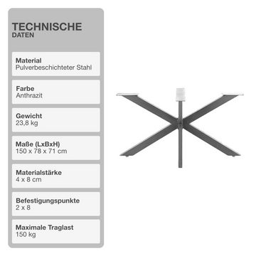 STADO Tischbein Tischgestell Kreuzgestell Spider X-Design Möbelbeine 150x78x71cm DIY