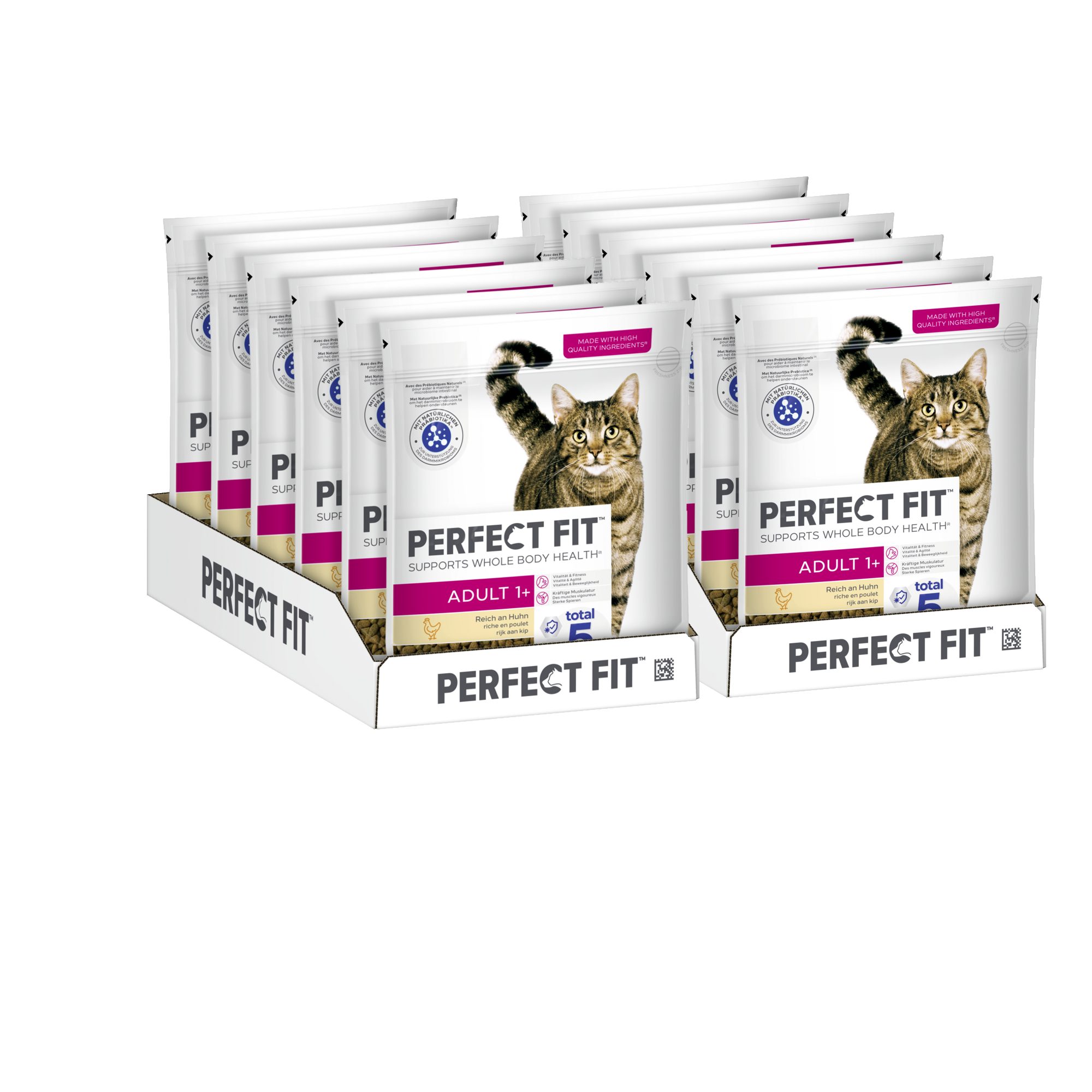 Perfect Fit PERFECT FIT™ Katzenfutter Trockenfutter Adult 1+ mit Huhn 2 x 6 x 750g, Trockenfutter für: Katze