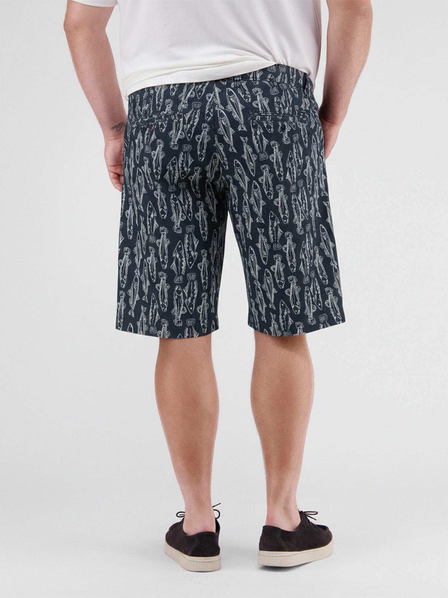 LERROS Chinoshorts Leichte Chino-Bermuda mit Print, grosse Größen