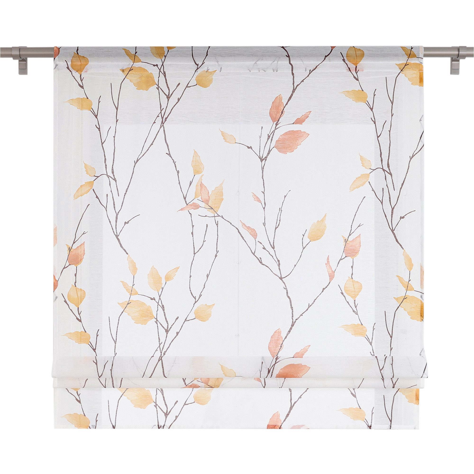 Joyswahl Raffrollo, mit Stangendurchzug, ohne bohren, mit Zweig und Blattmo günstig online kaufen