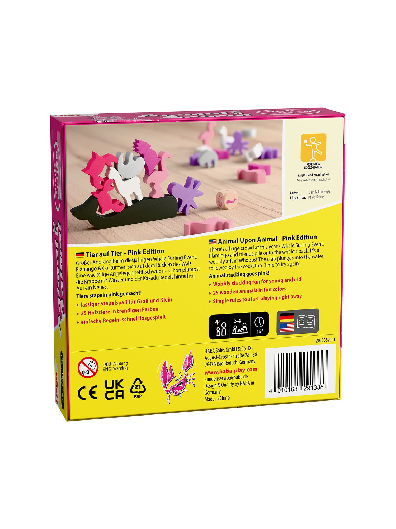 Haba Spiel Tier auf Tier Pink Edition, Gesellschaftsspiel, Brettspiel, Familienspiel