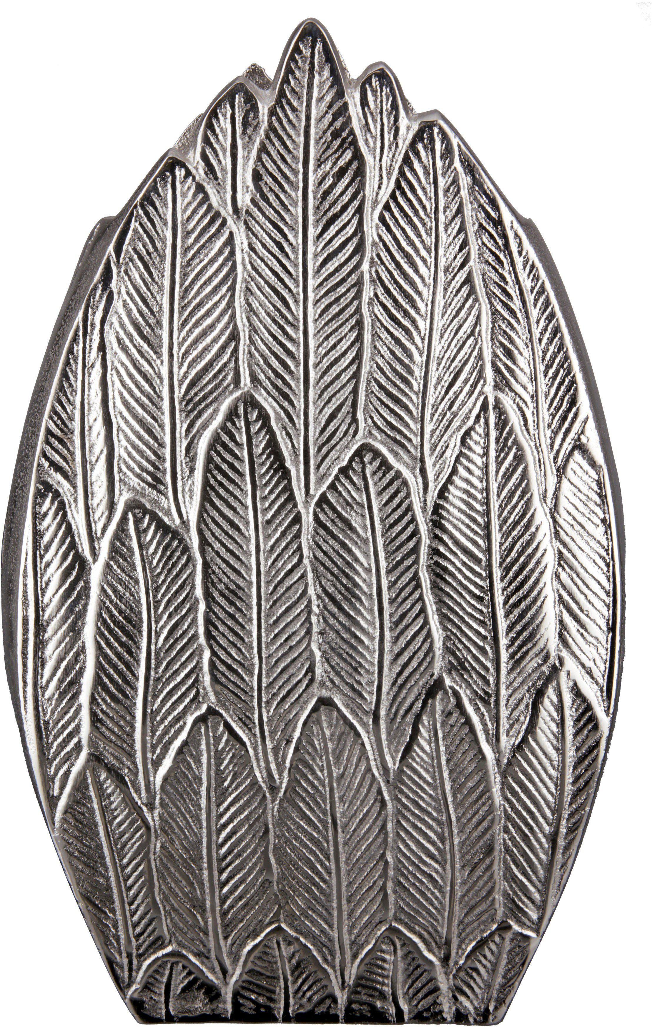 aus Dekoobjekt, Gilde (1 St), Dekovase Tropfenform Aluminium, Feder by Vase Casablanca