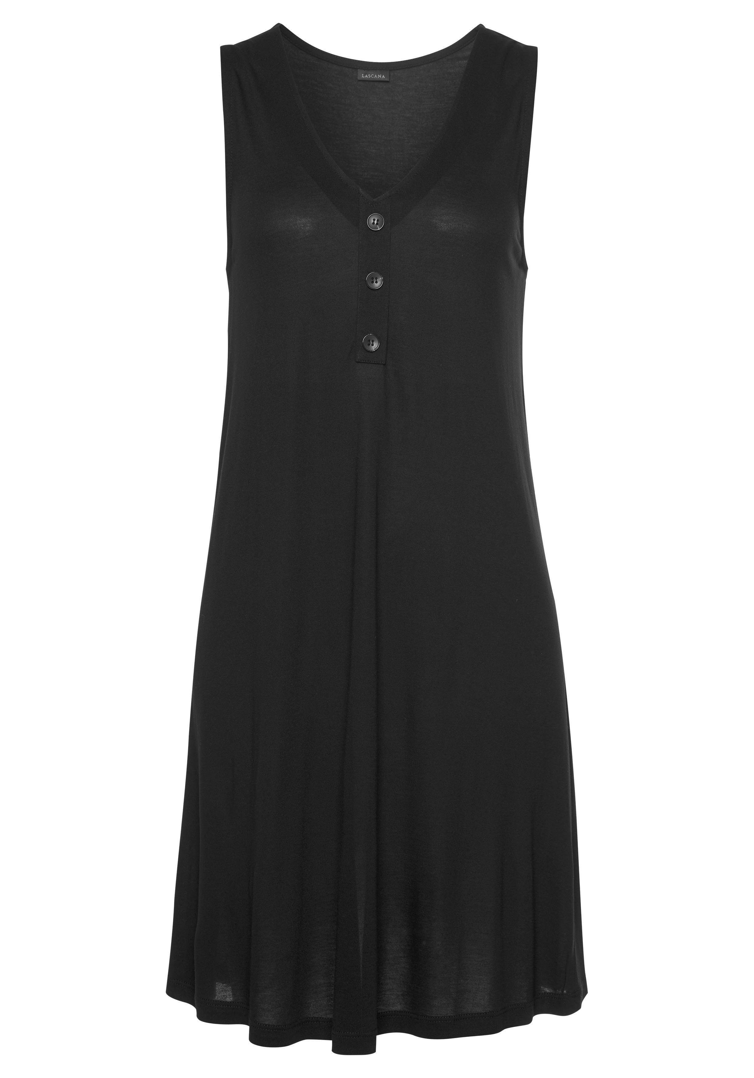 LASCANA Strandkleid mit Zierknöpfen am Ausschnitt, günstig online kaufen