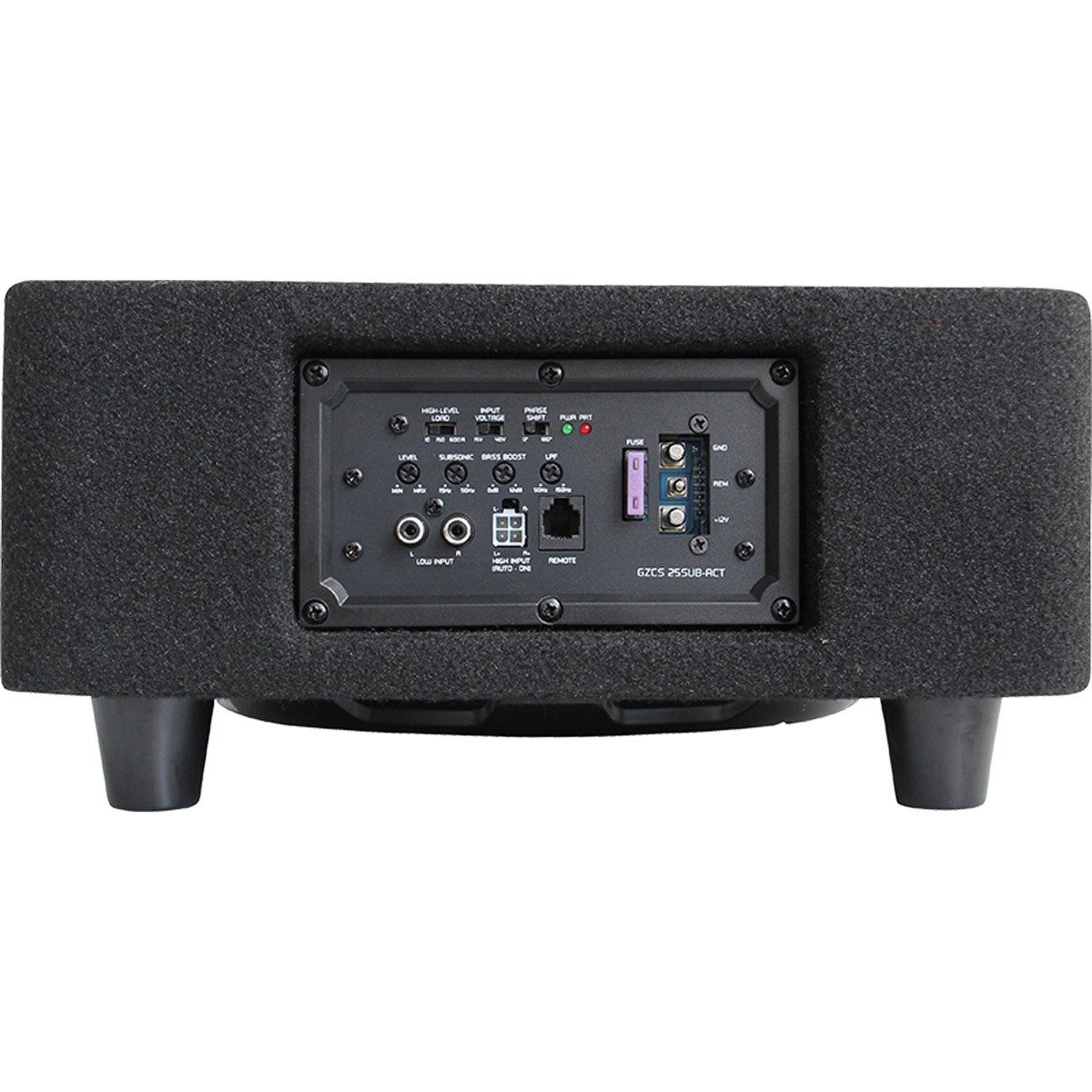Ground Zero GZCS 25SUB-ACT, Kompakter 25 cm Aktiv-Gehäusesubwoofer Auto-Subwoofer (320 W, max.: W 25 cm)