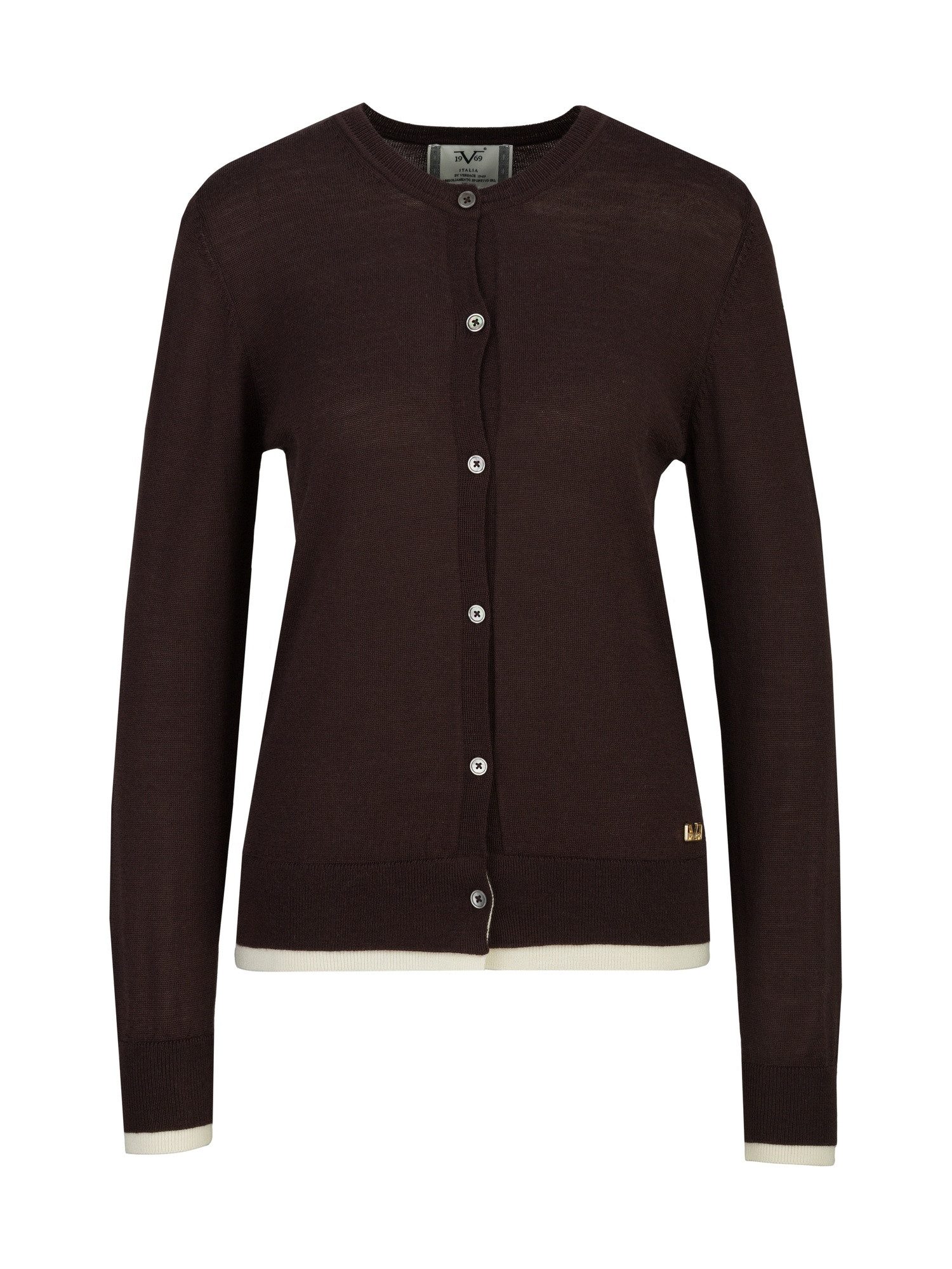 19V69 ITALIA Cardigan Noella Damen Merinowolle, Oversize mit V-Ausschnitt