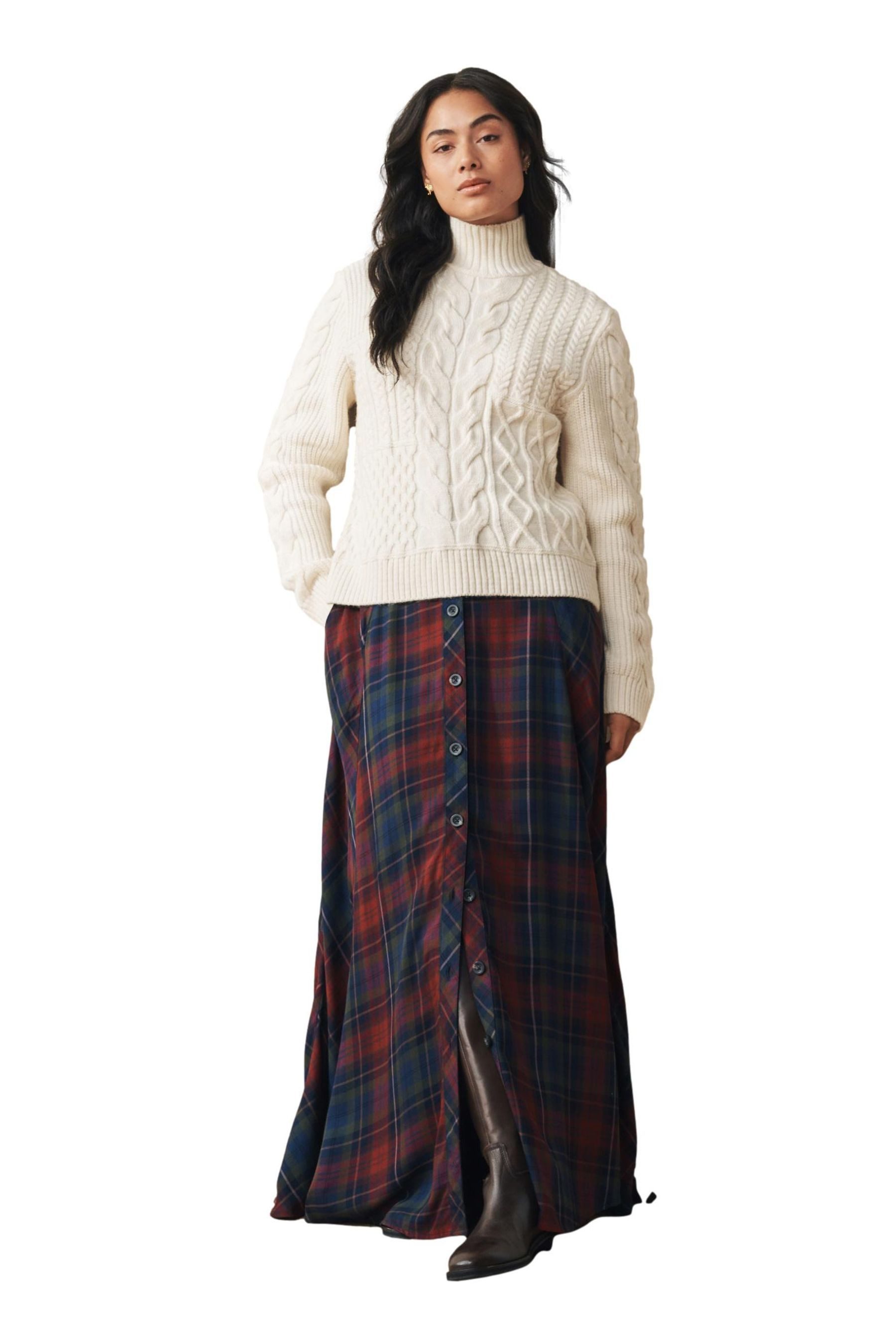 LAURA ASHLEY Strickpullover Laura Ashley hochgeschlossener Grobstrickpullover (1-tlg)