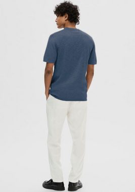 SELECTED HOMME Kurzarmshirt SLHBERG LINEN SS KNIT TEE NOOS