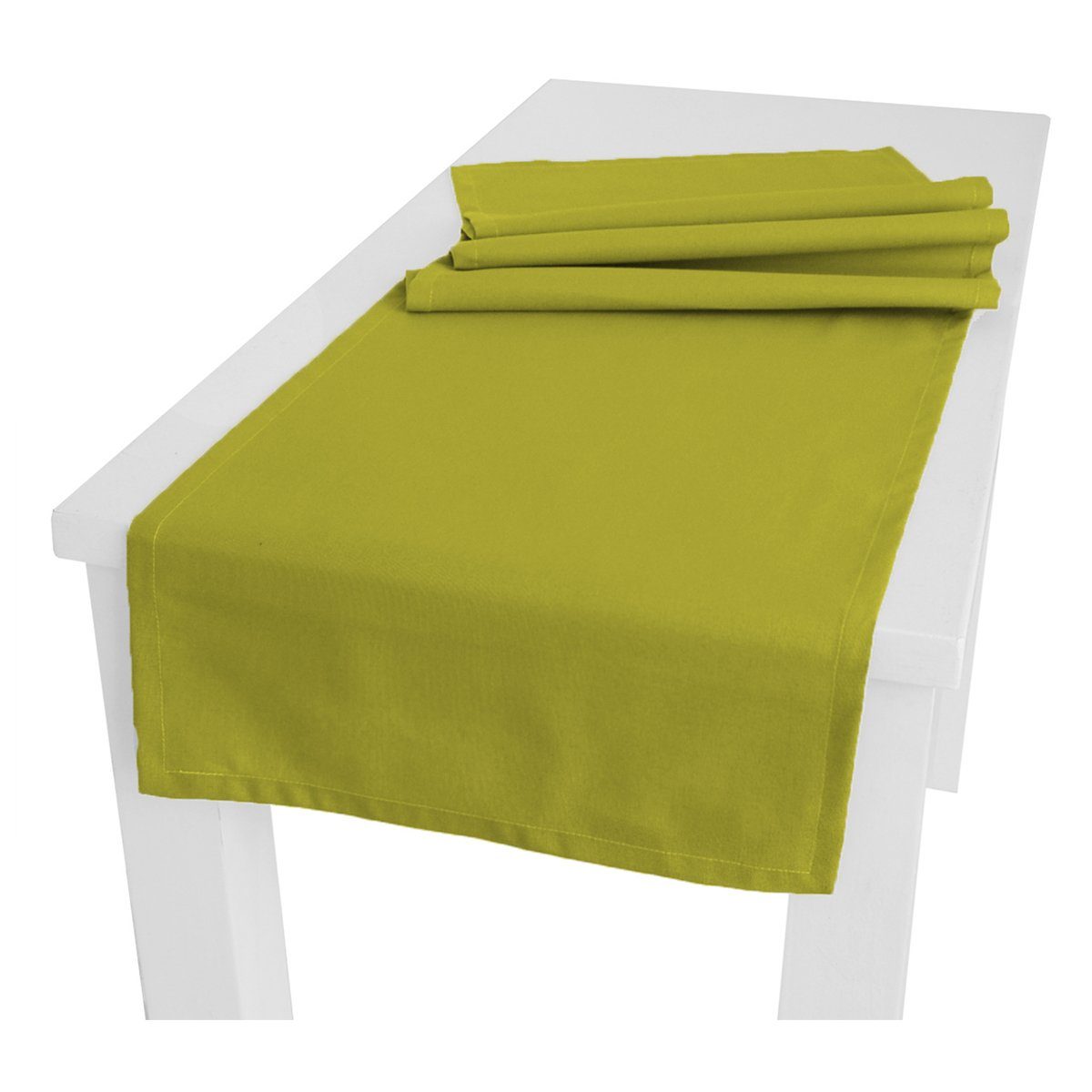 unifarben, Stück), 1 cm, Tischläufer greenery-grün 40x130 Tischläufer beties ca. Wunschton einfarbig (1-tlg,