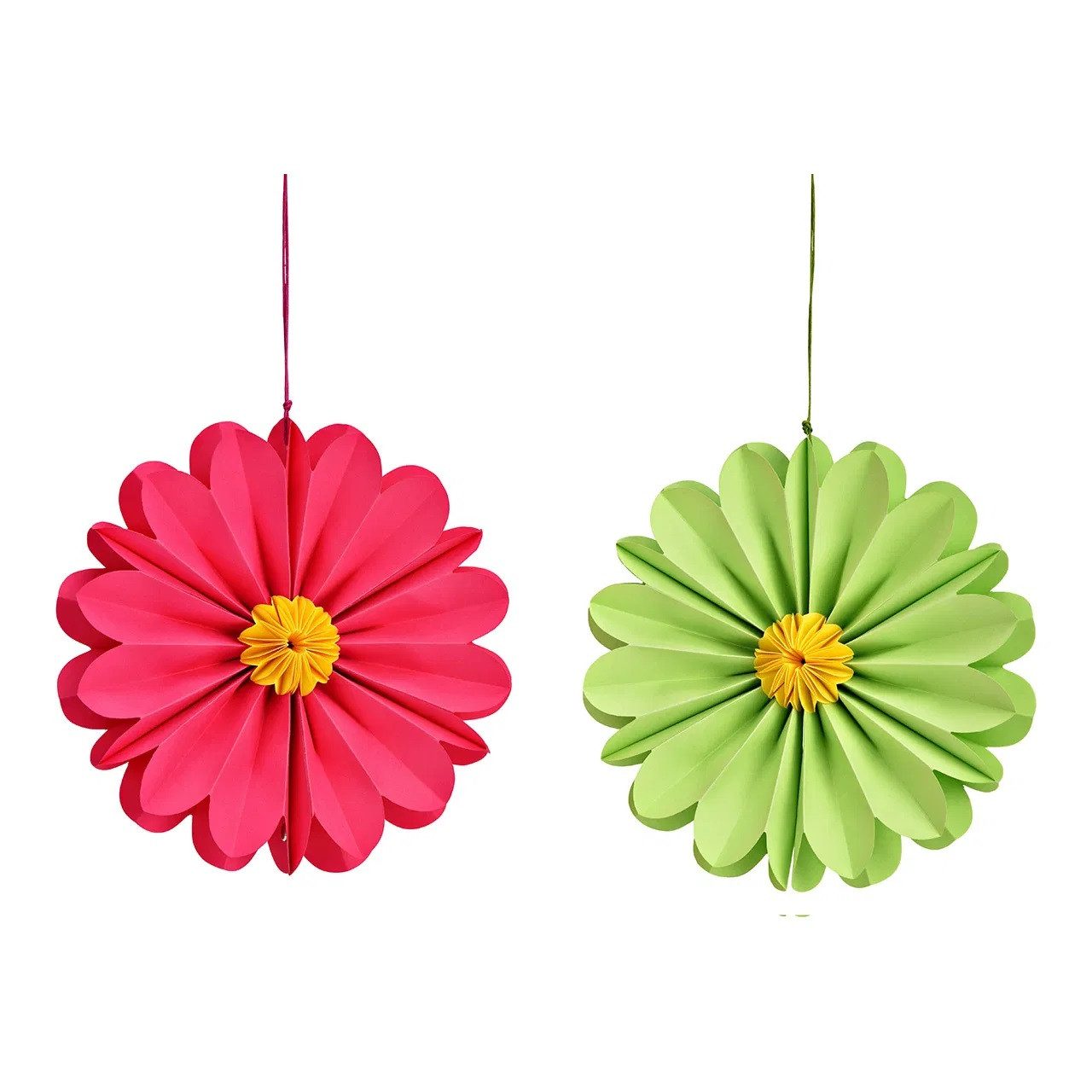 Interdesign24 Hängedekoration Honeycomb Hänger Blumen Grün Pink, 2 stück