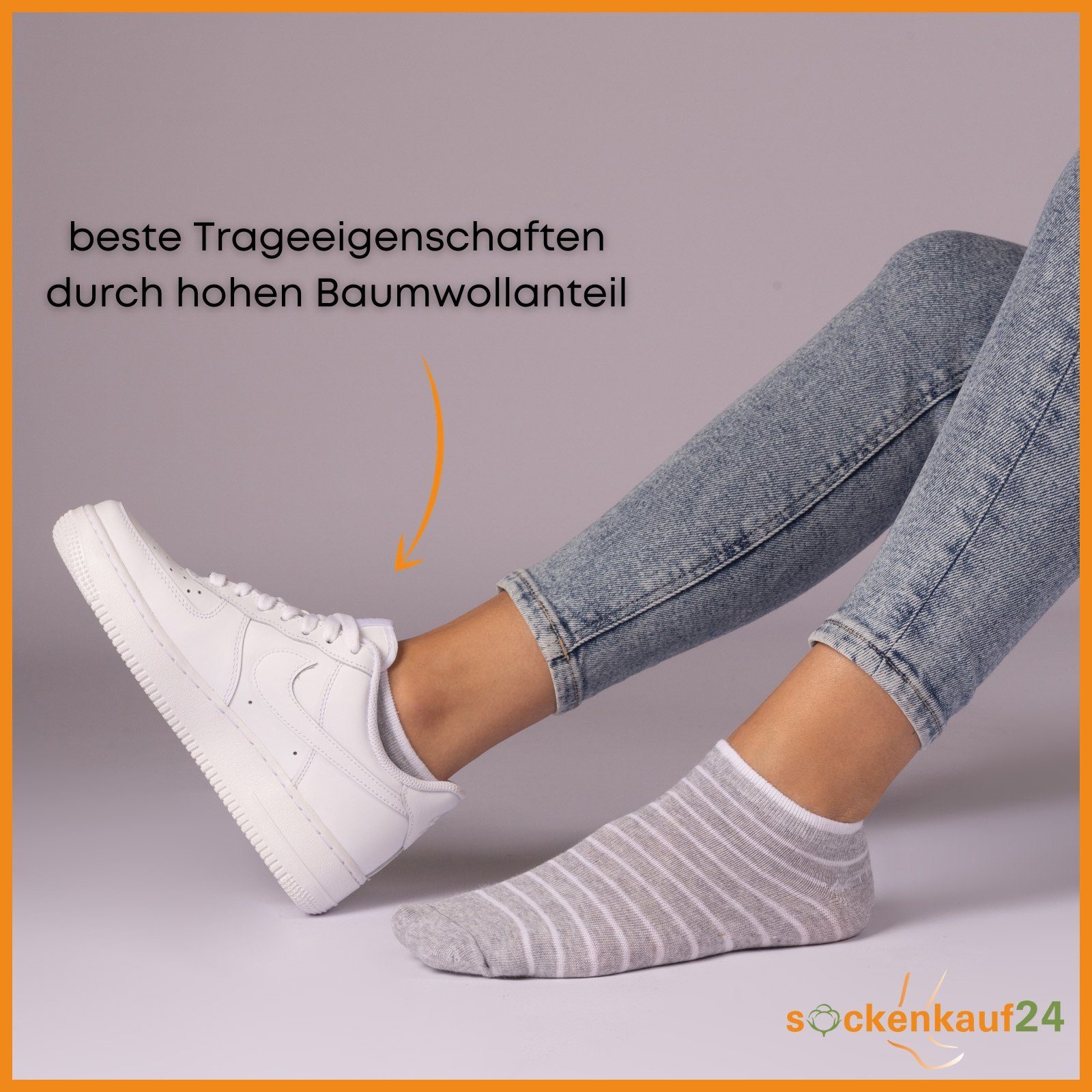 sockenkauf24 Streifen Herzen Socken Mehrfarbig Sneakersocken Maritim Paar Baumwolle Sneaker Damen 36844/2) WP 10 (35-38, Punkte