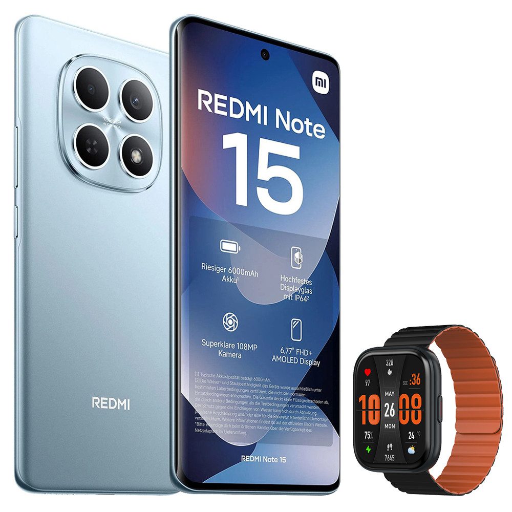 Xiaomi Redmi Note 15 5G 8+256GB Smartphone & Smartwatch Handy (108 MP Kamera)
