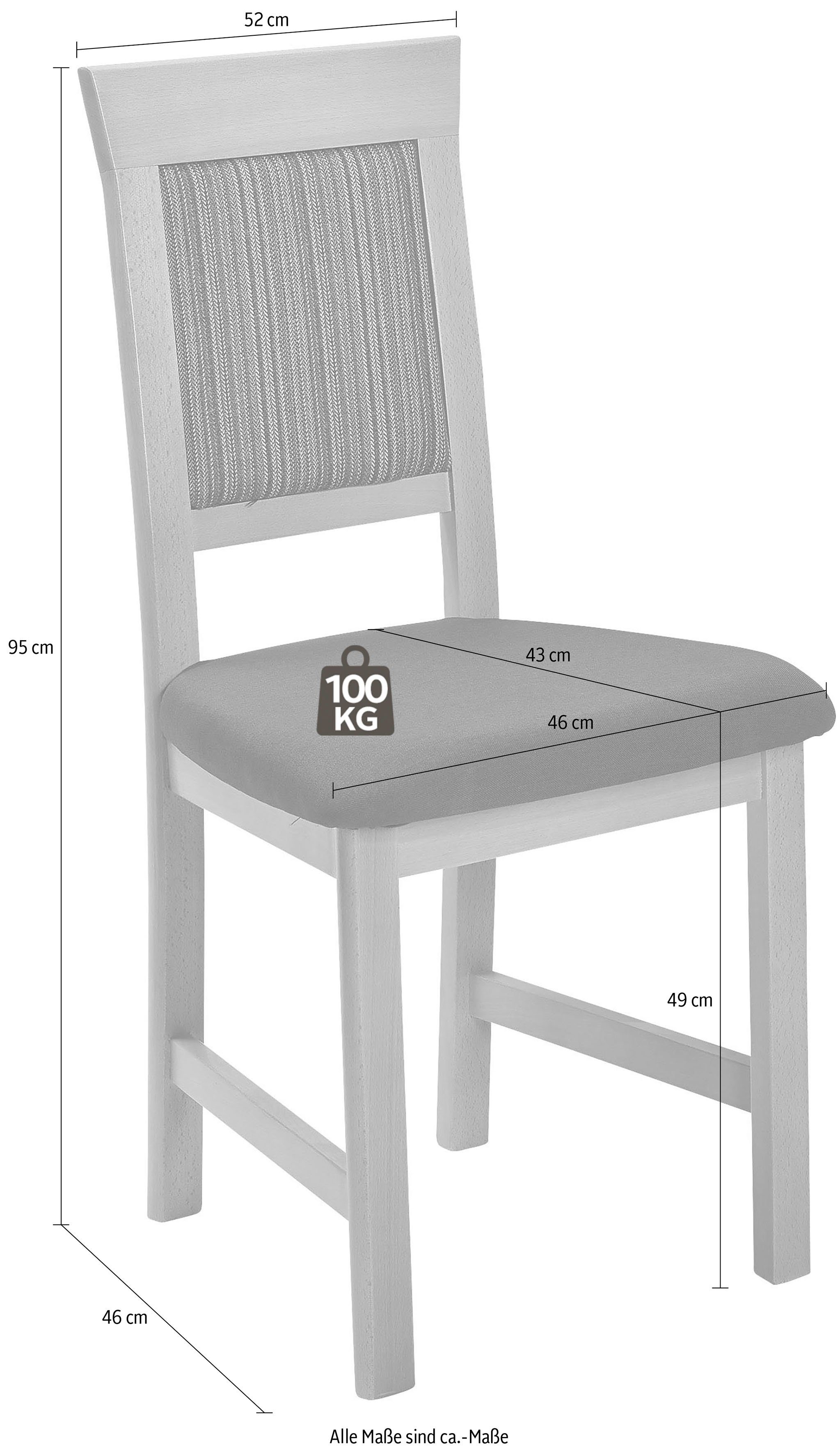 SCHÖSSWENDER 4-Fußstuhl Imola (Set, 1 St), Gestell aus Massivholz